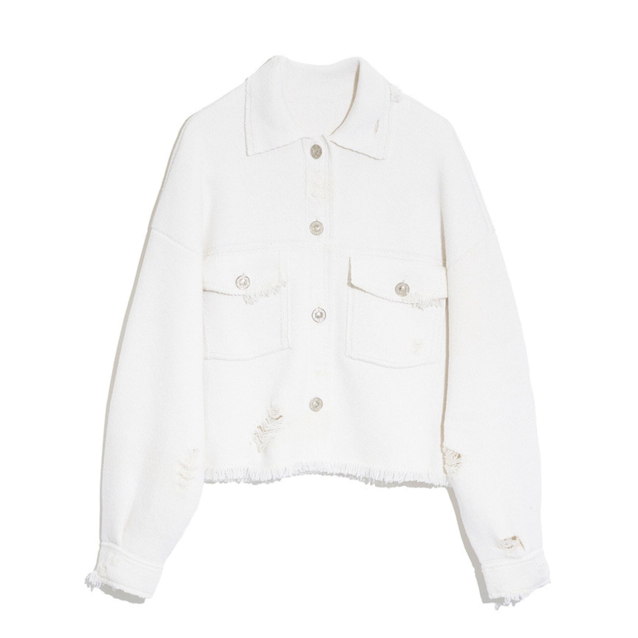 Veste Denim à franges en cachemire et coton | Barrie - Barrie