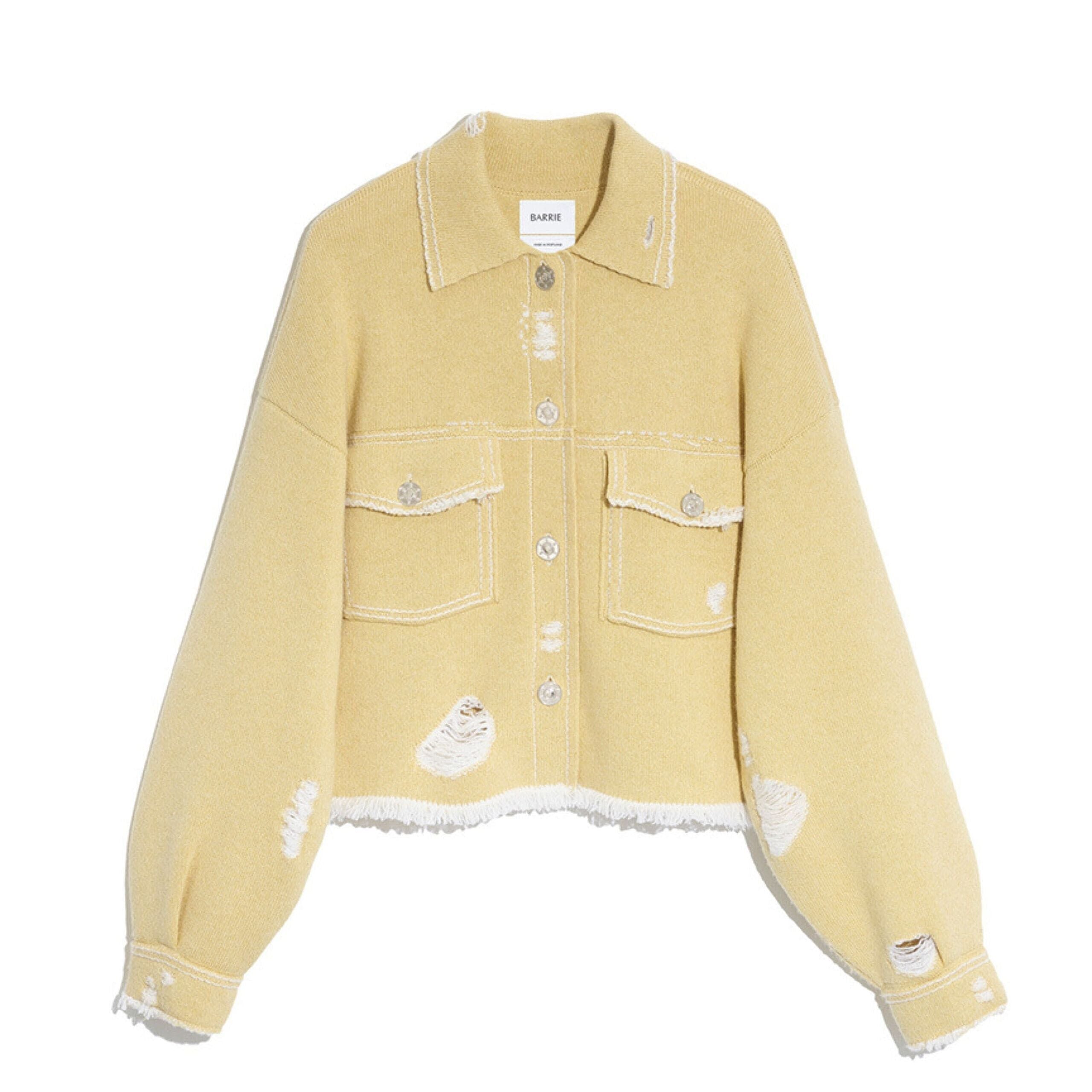 Veste Denim à franges en cachemire et coton