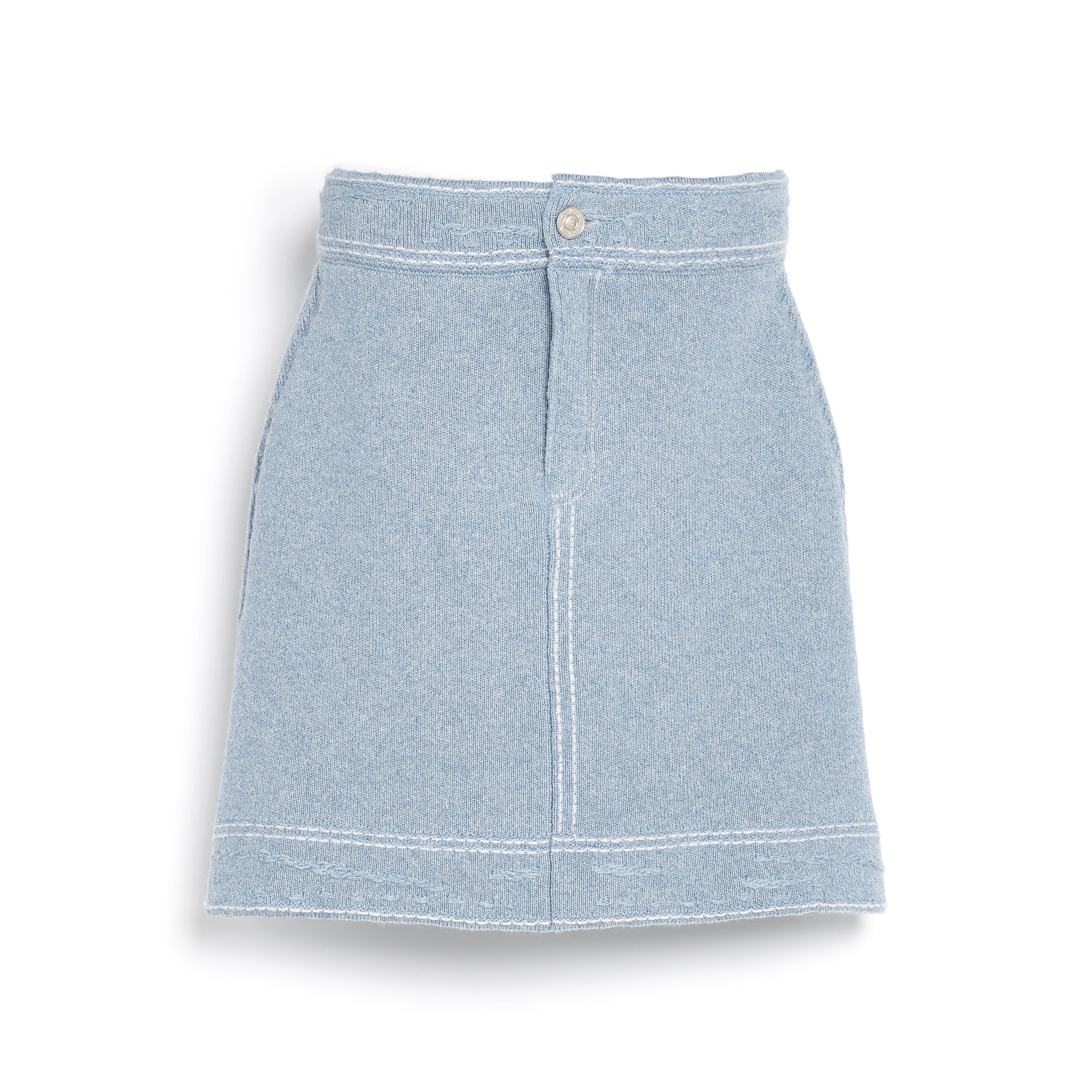 Denim cashmere and cotton skirt