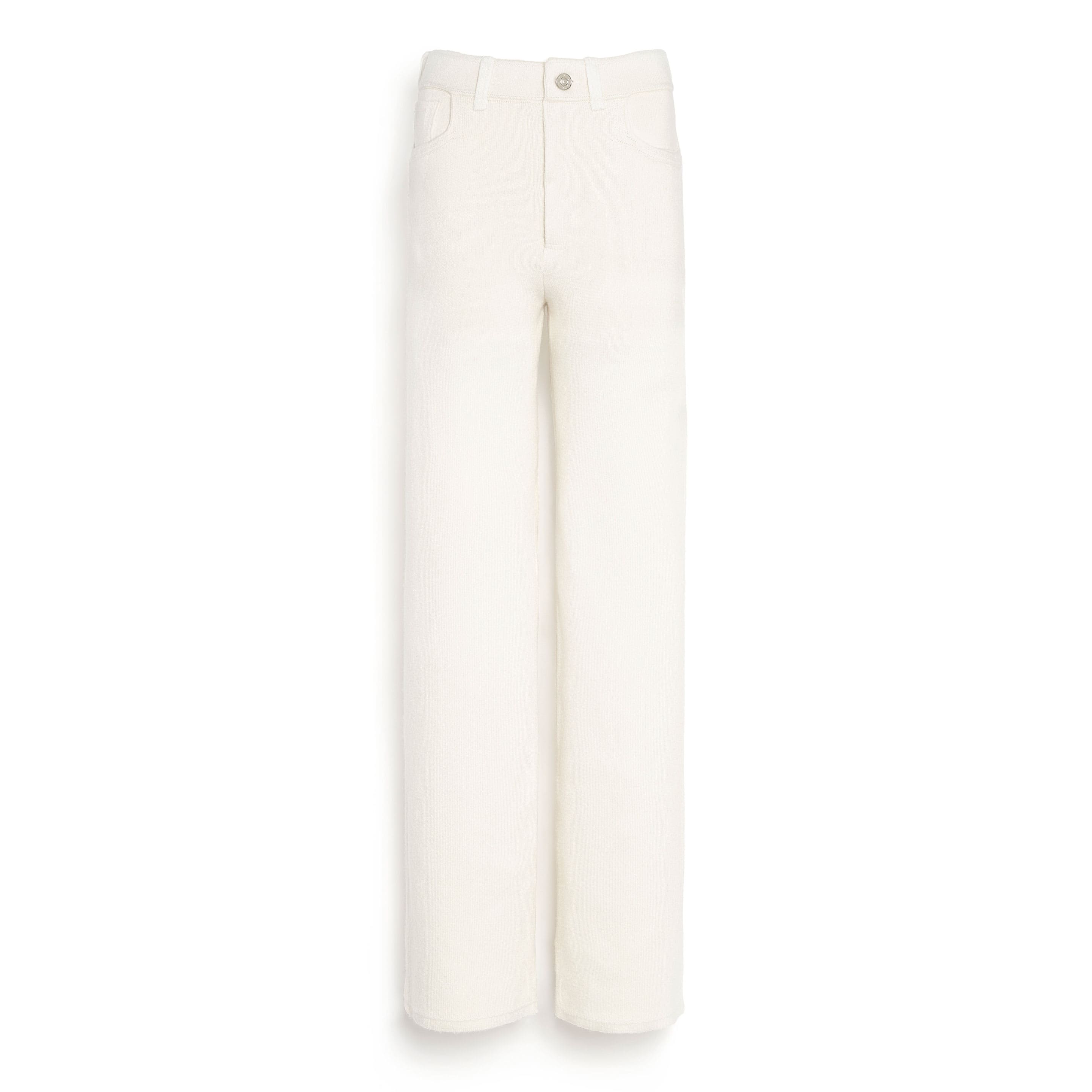 Denim cashmere and cotton trousers