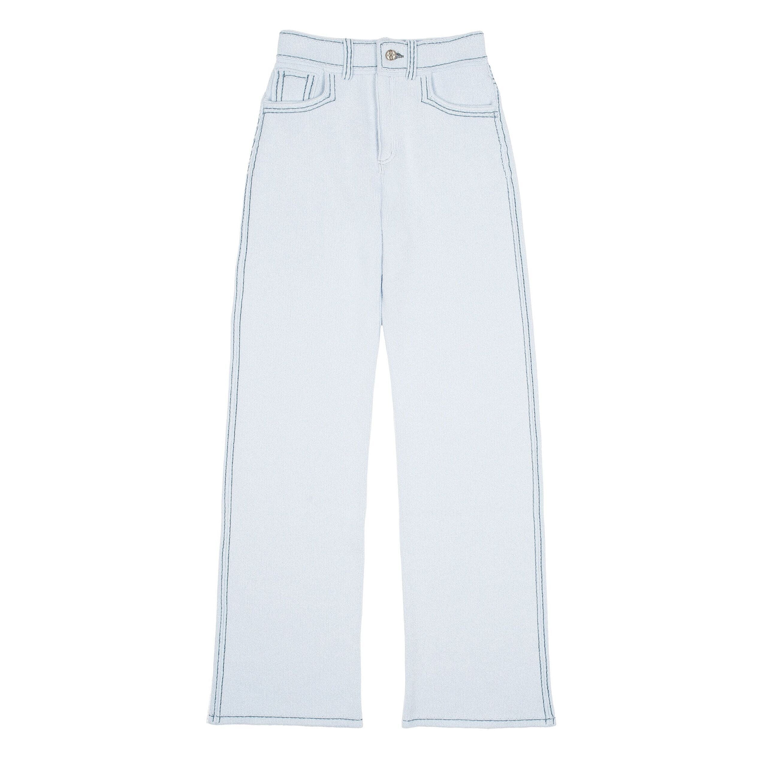 Pantalon Denim en cachemire et coton