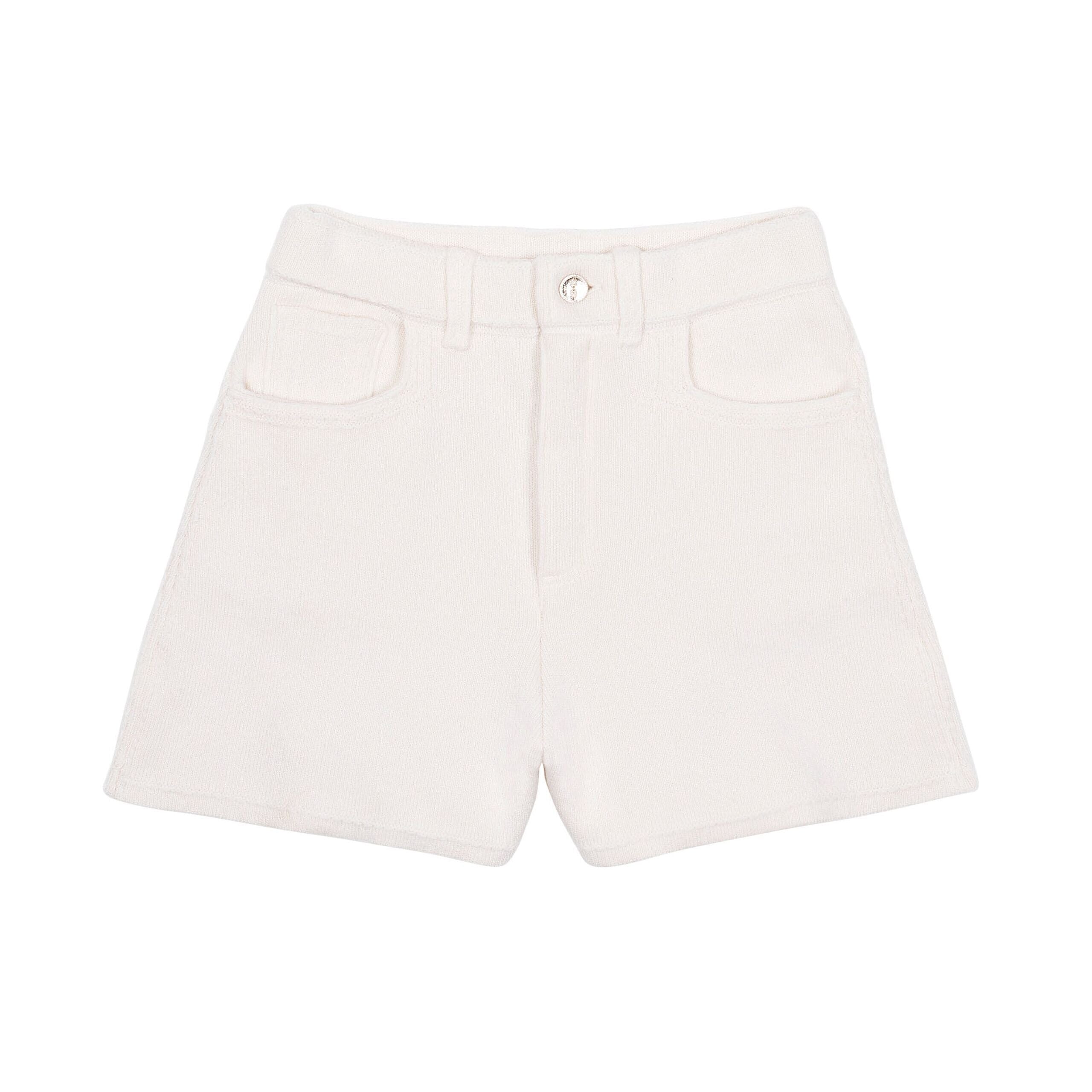 Denim cashmere and cotton shorts