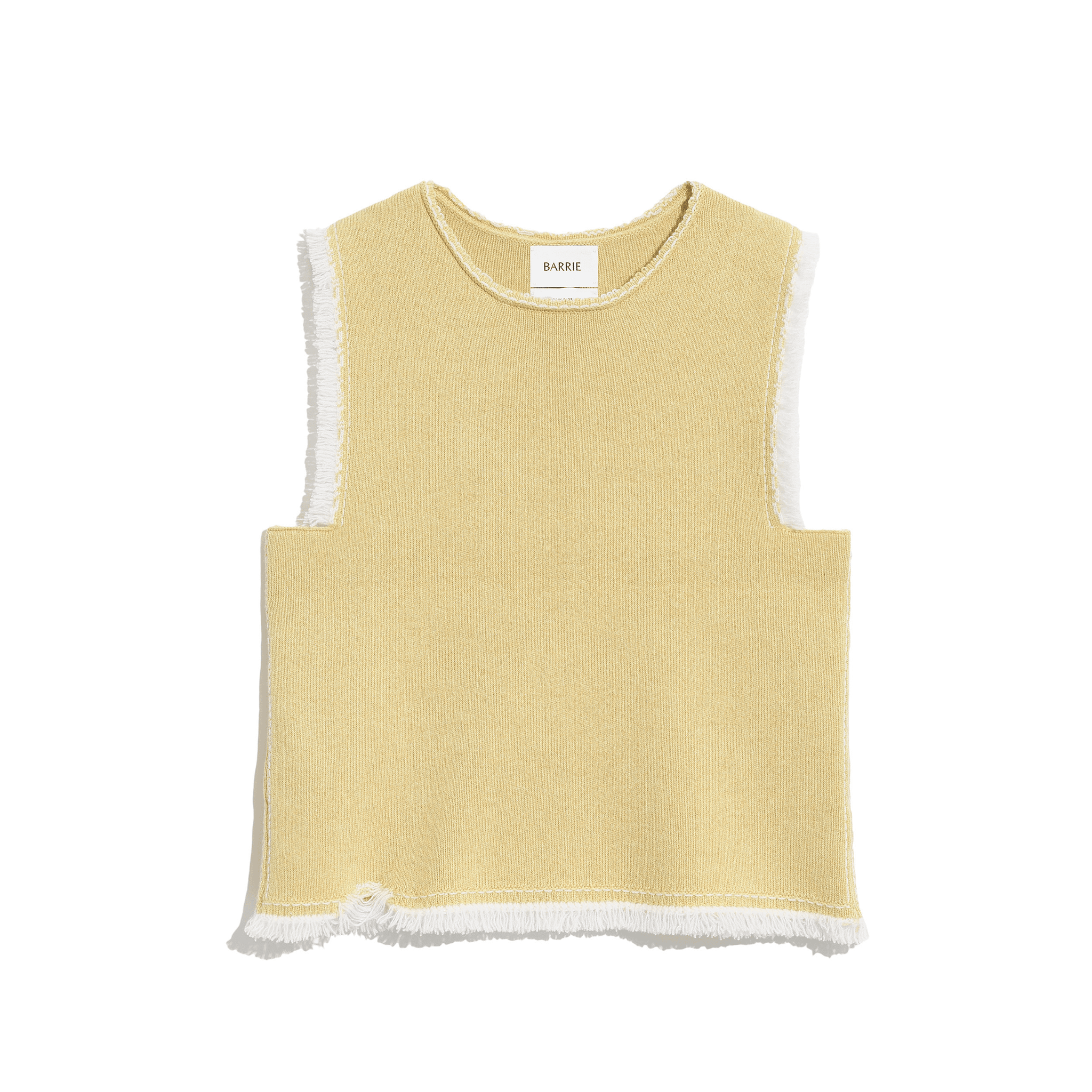 Denim fringed cashmere and cotton top | Barrie - Barrie