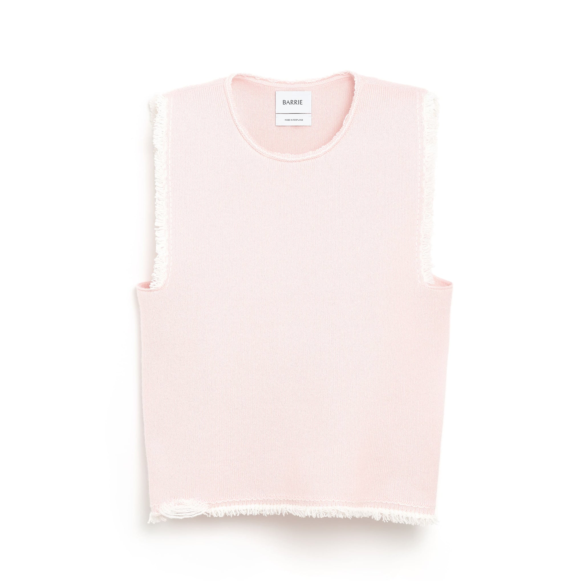 Denim fringed cashmere and cotton top | Barrie - Barrie