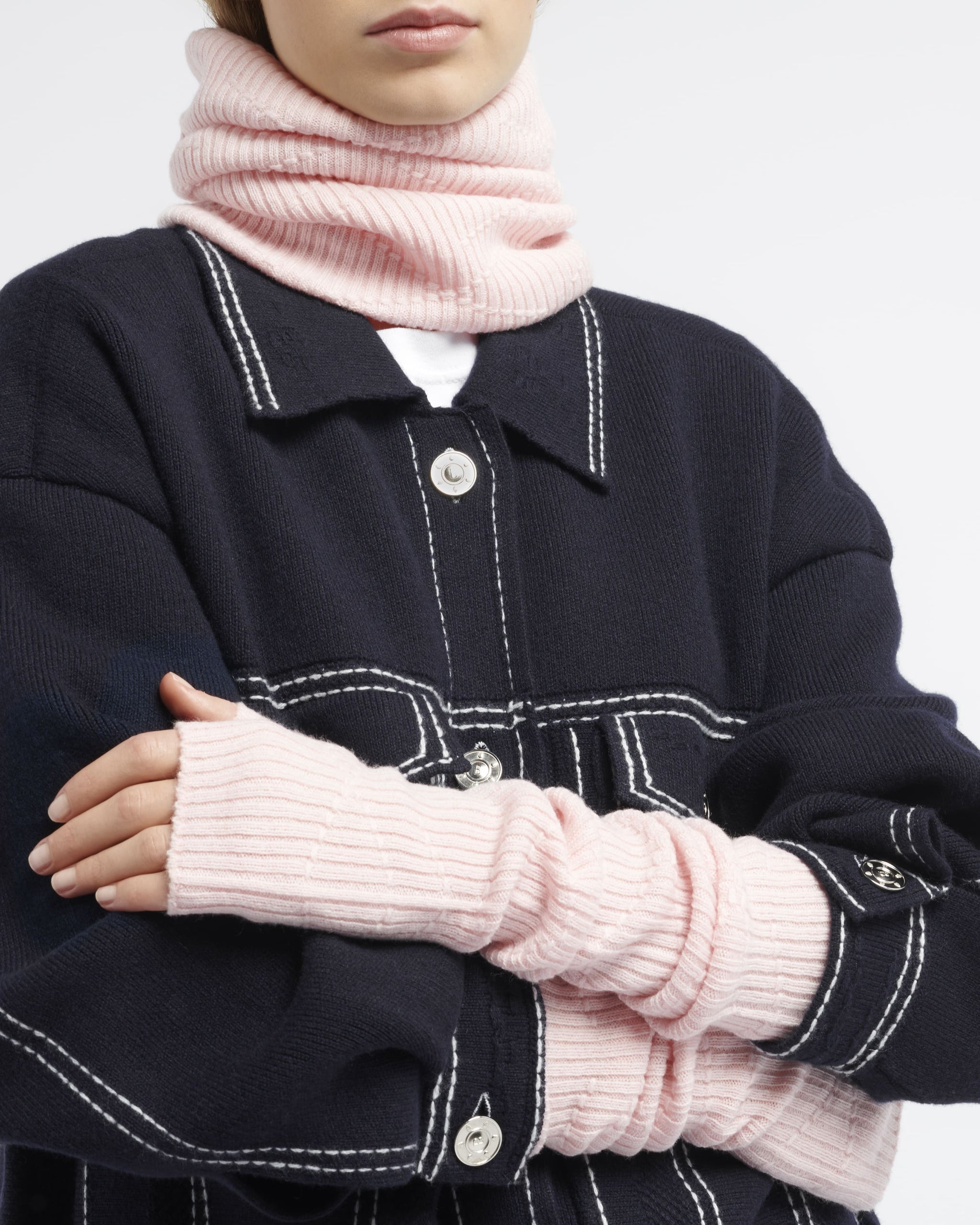 Long cashmere fingerless gloves | Barrie - Barrie