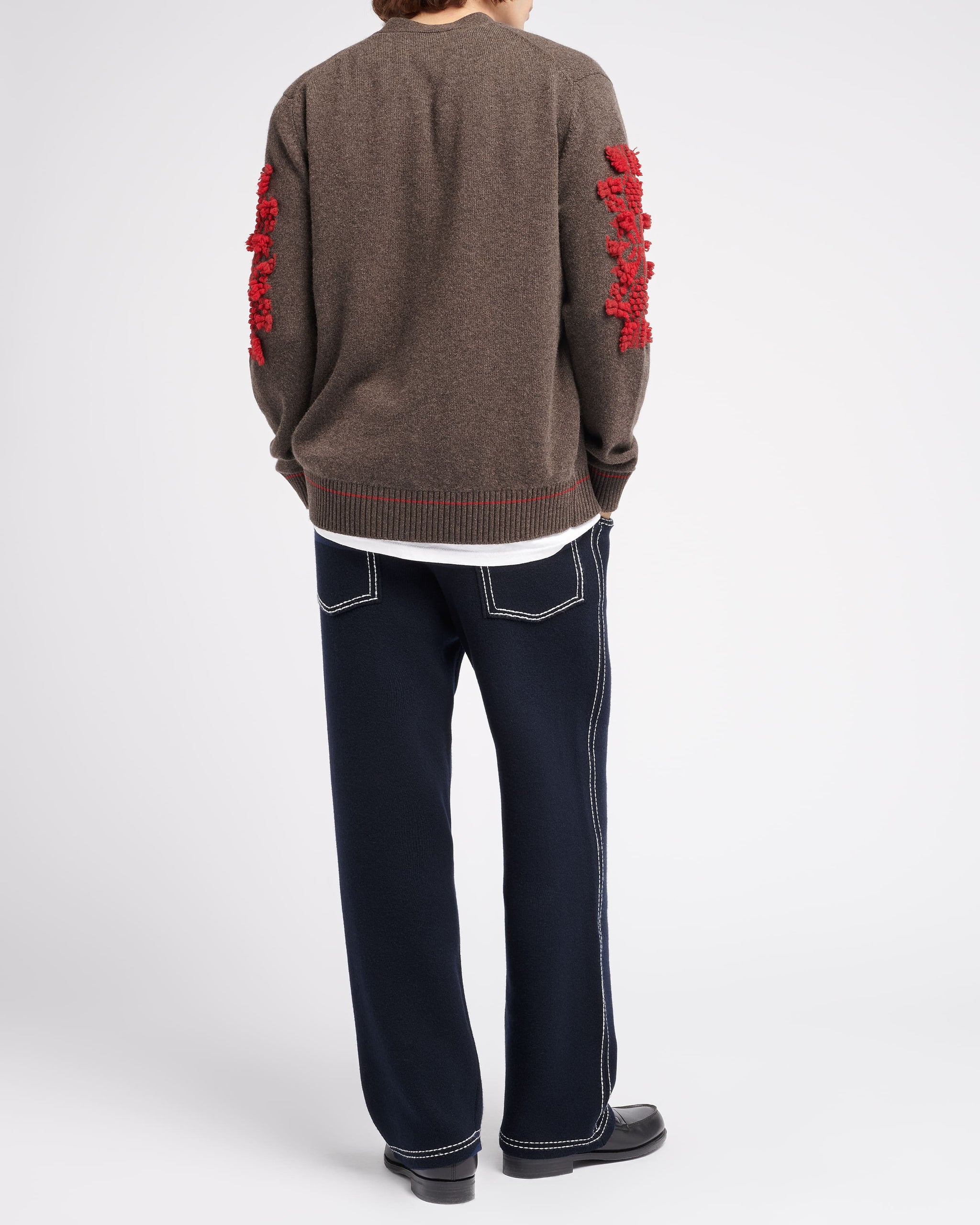 Cardigan col V logo B en cachemire | Barrie - Barrie