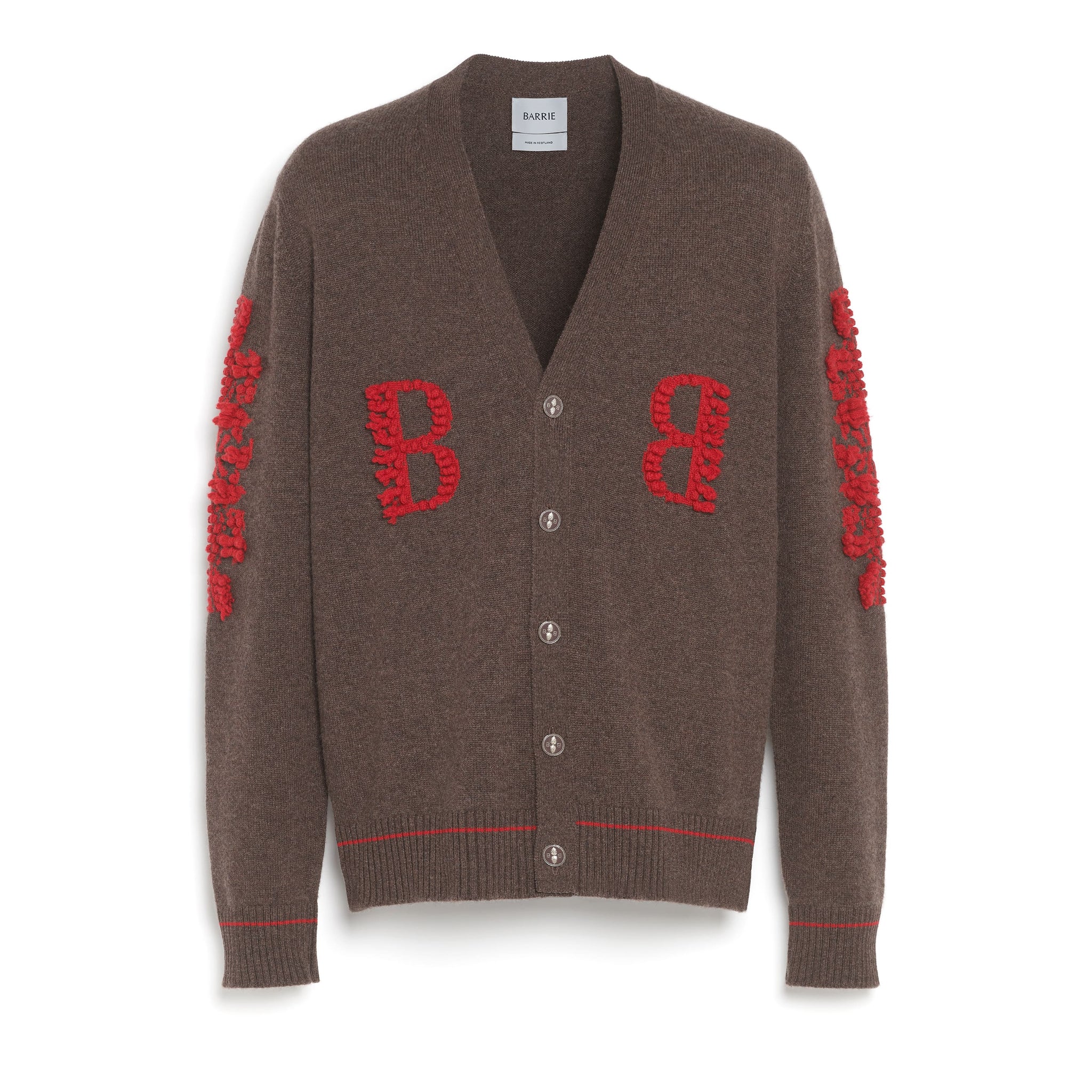 Cardigan col V logo B en cachemire | Barrie - Barrie