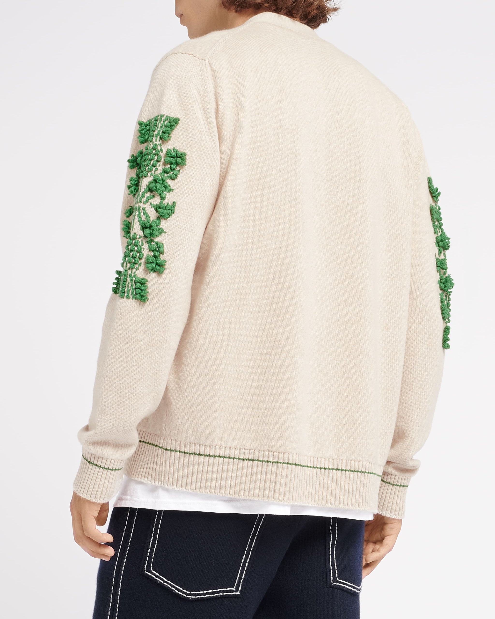 3D logo V-neck cashmere cardigan | Barrie - Barrie