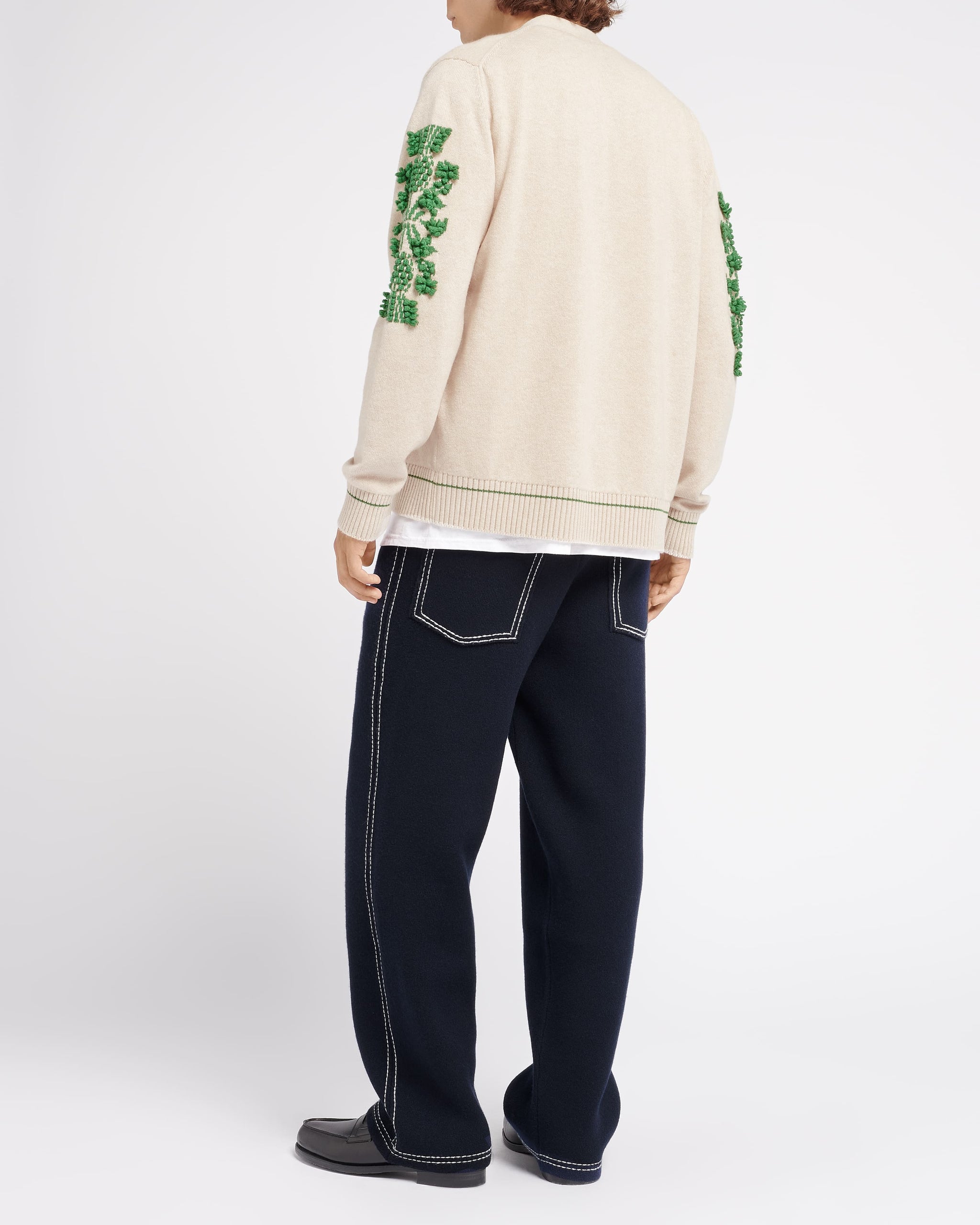 3D logo V-neck cashmere cardigan | Barrie - Barrie