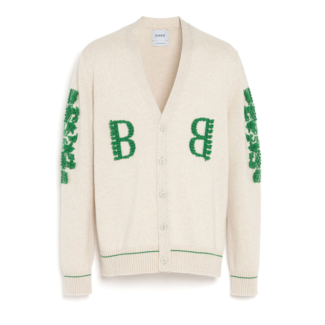 Cardigan col V logo B en cachemire | Barrie - Barrie