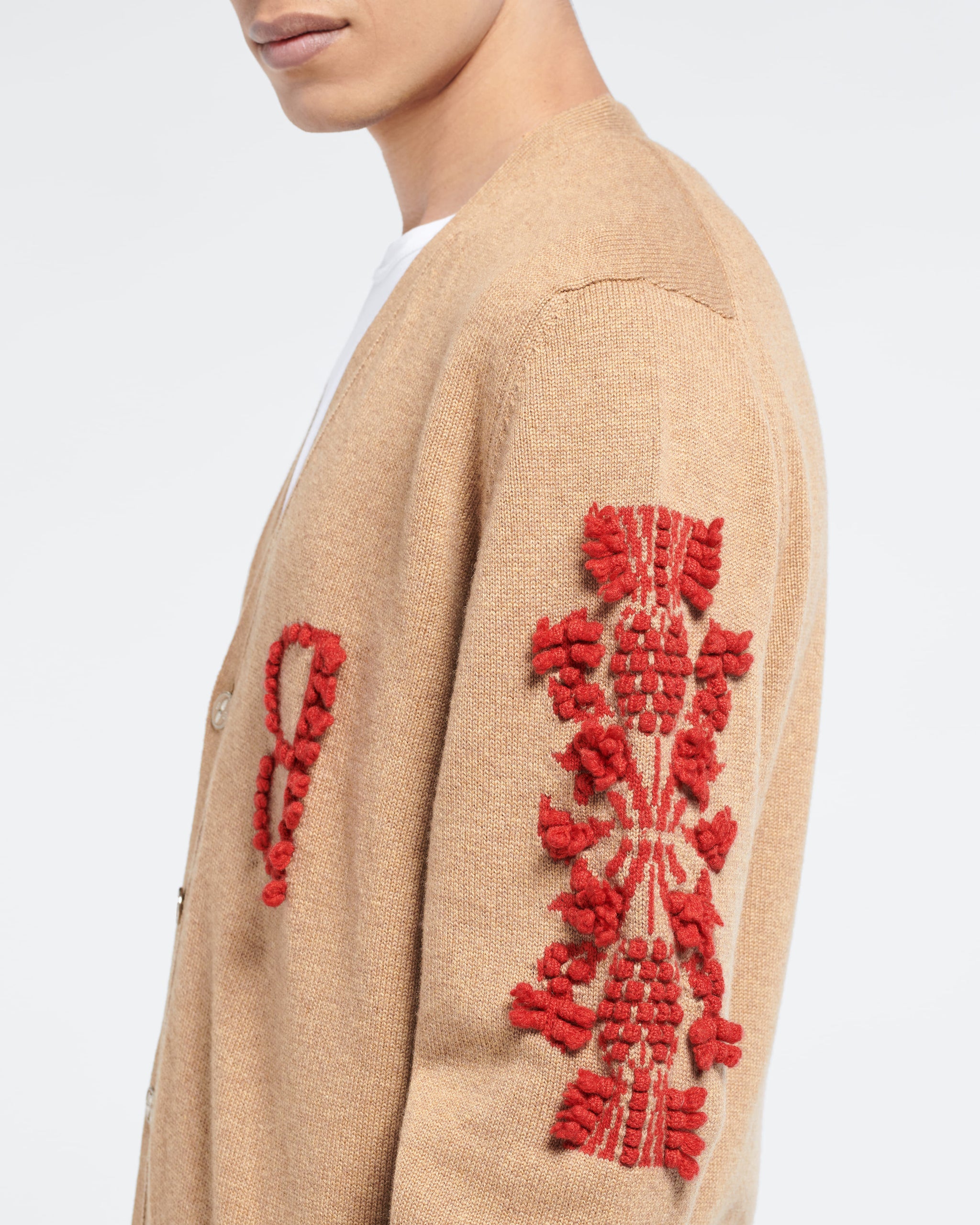 3D logo V-neck cashmere cardigan | Barrie - Barrie