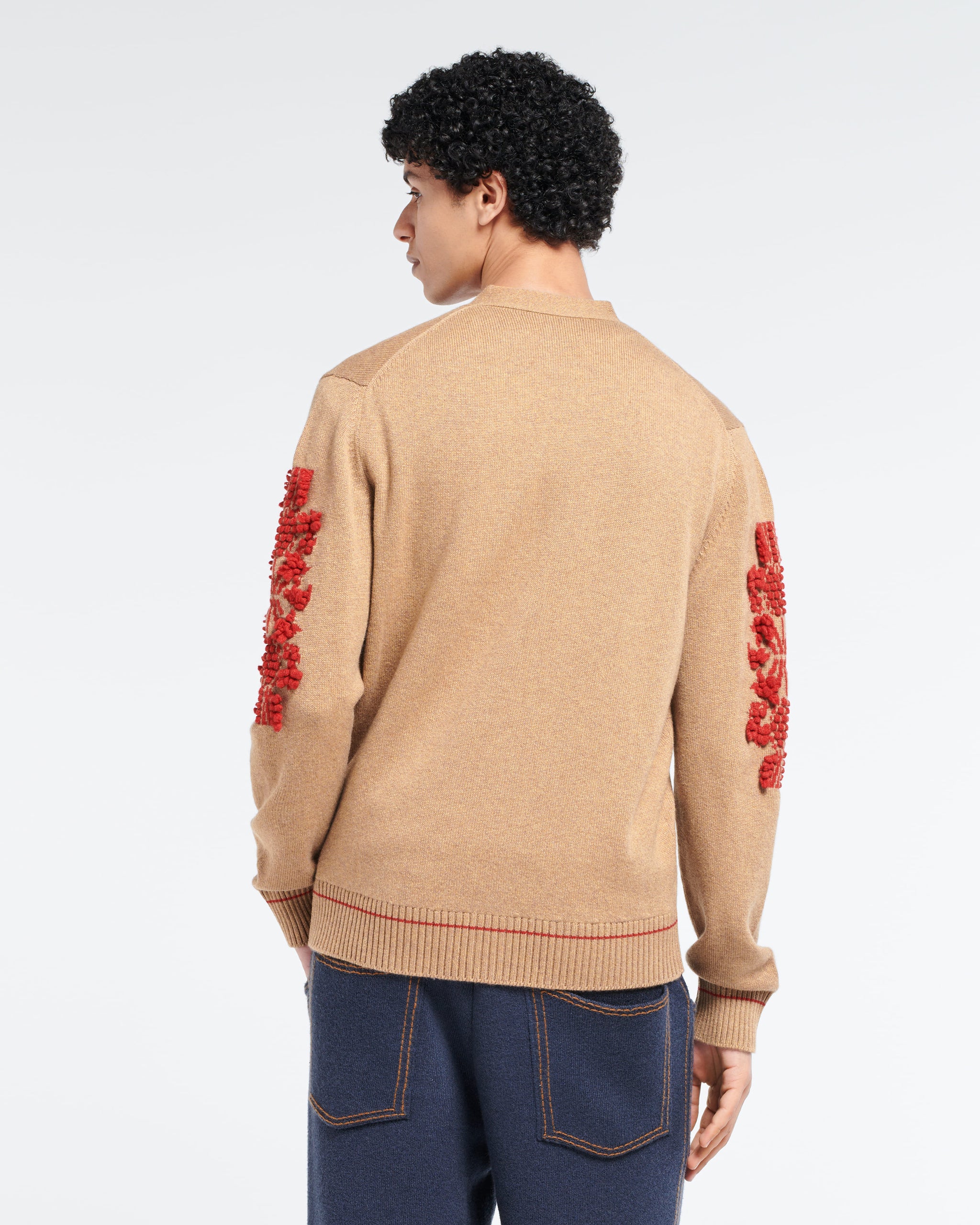 3D logo V-neck cashmere cardigan | Barrie - Barrie