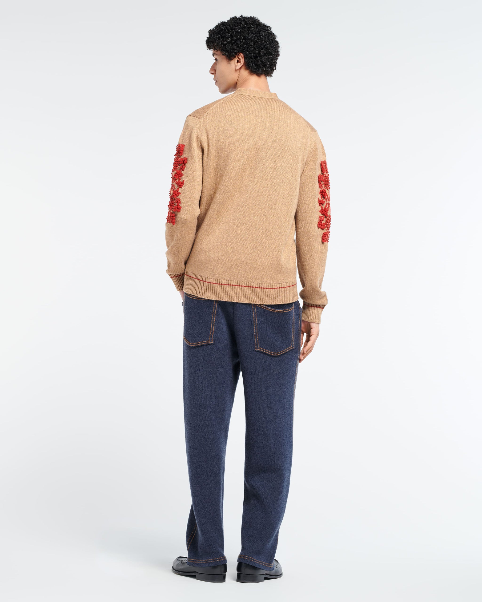 3D logo V-neck cashmere cardigan | Barrie - Barrie