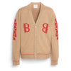 barrie Cardigan col V logo B en cachemire