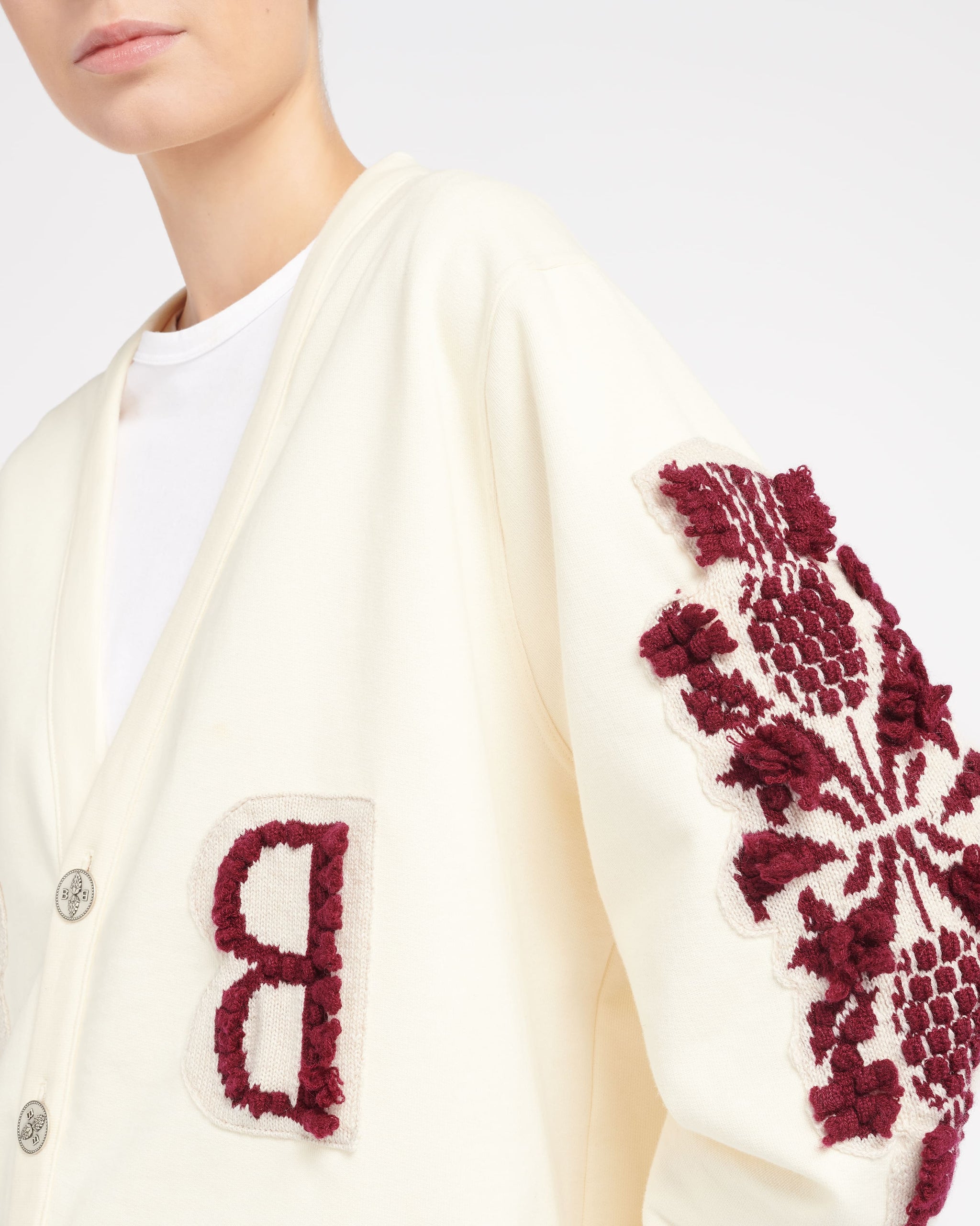 Cardigan in cotton with a cashmere B logo | Barrie - Barrie