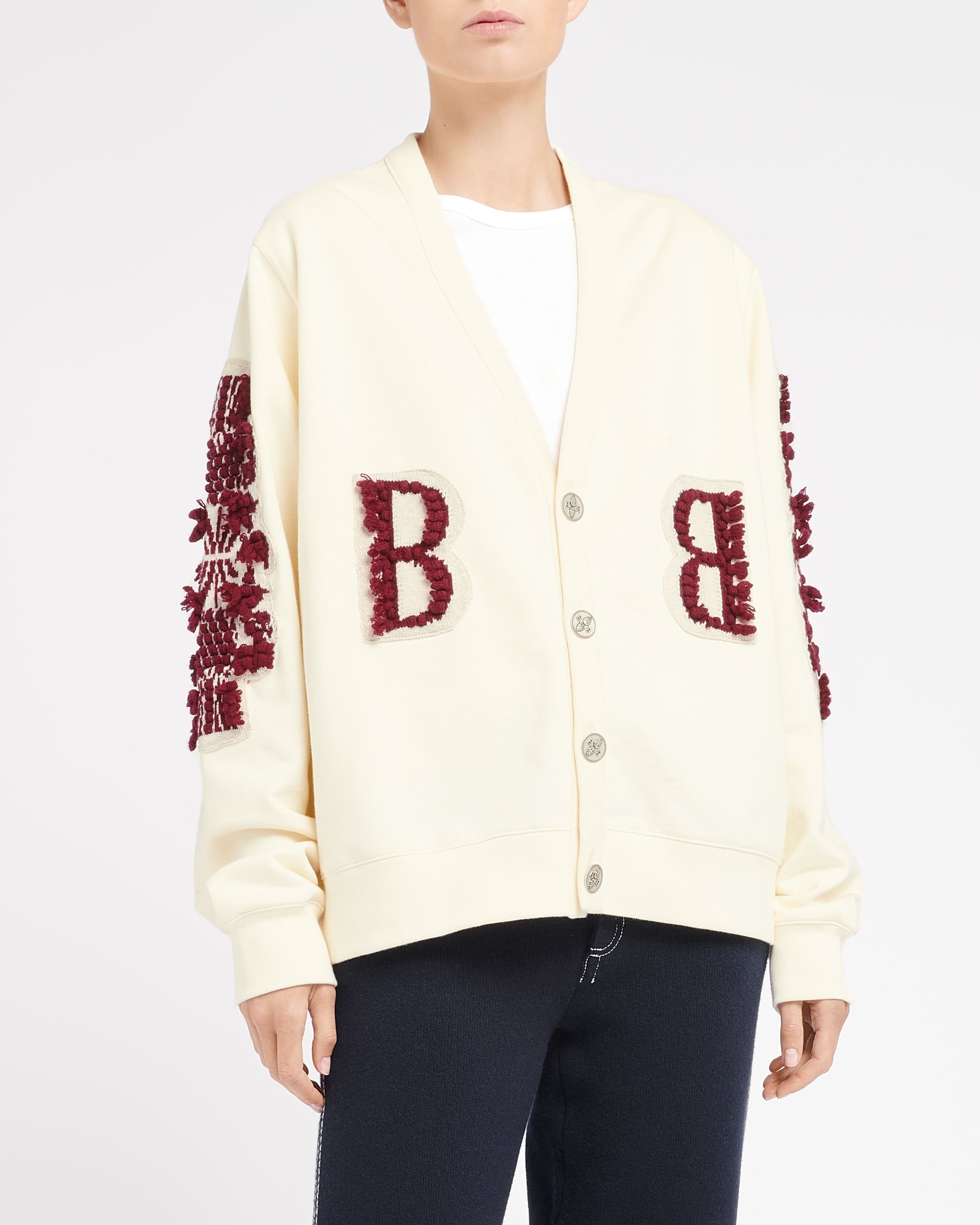 Cardigan in cotton with a cashmere B logo | Barrie - Barrie