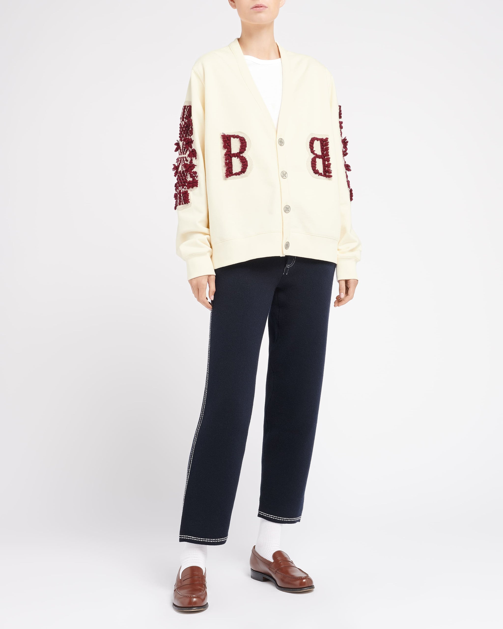 Cardigan in cotton with a cashmere B logo | Barrie - Barrie