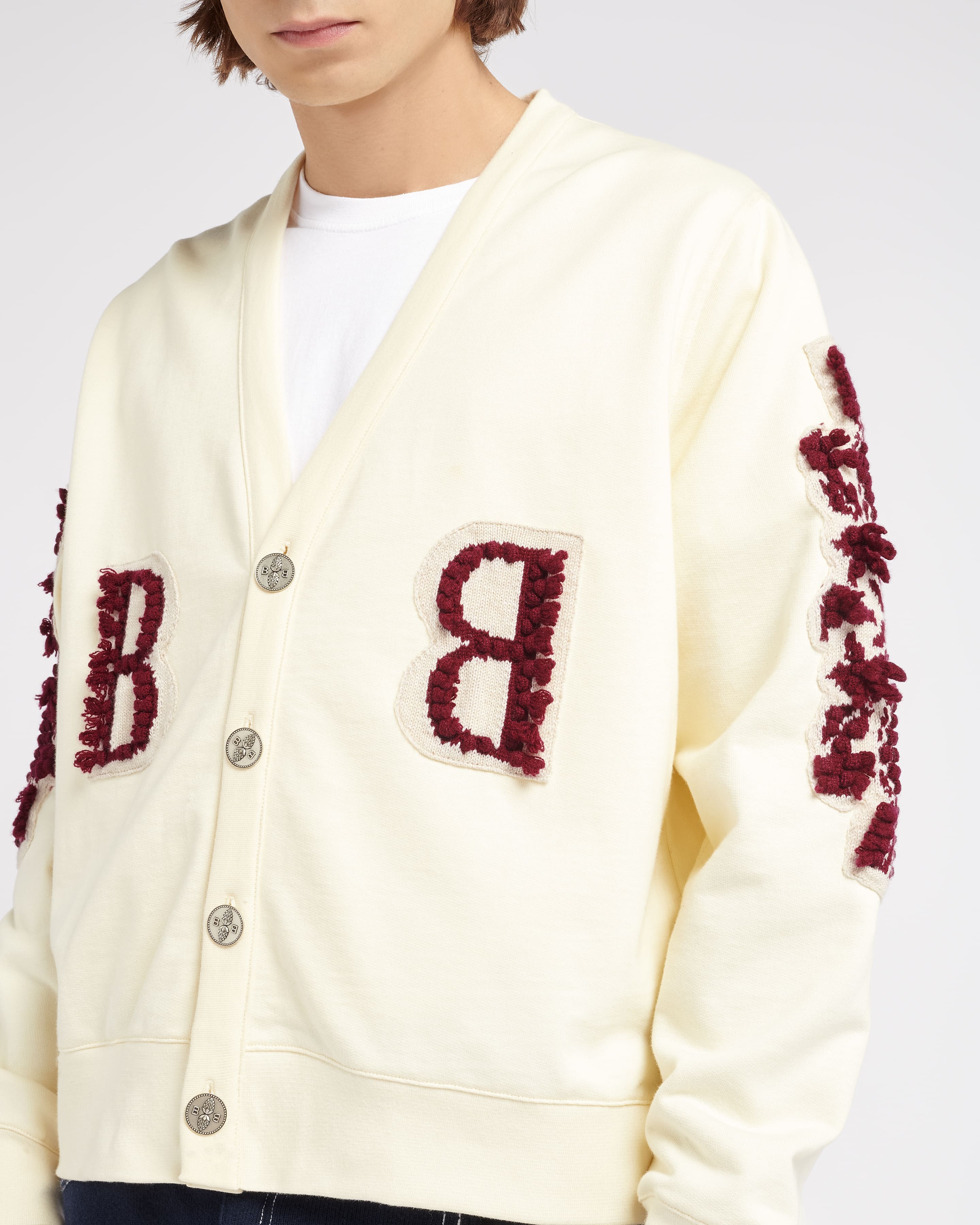 Cardigan in cotton with a cashmere B logo Barrie