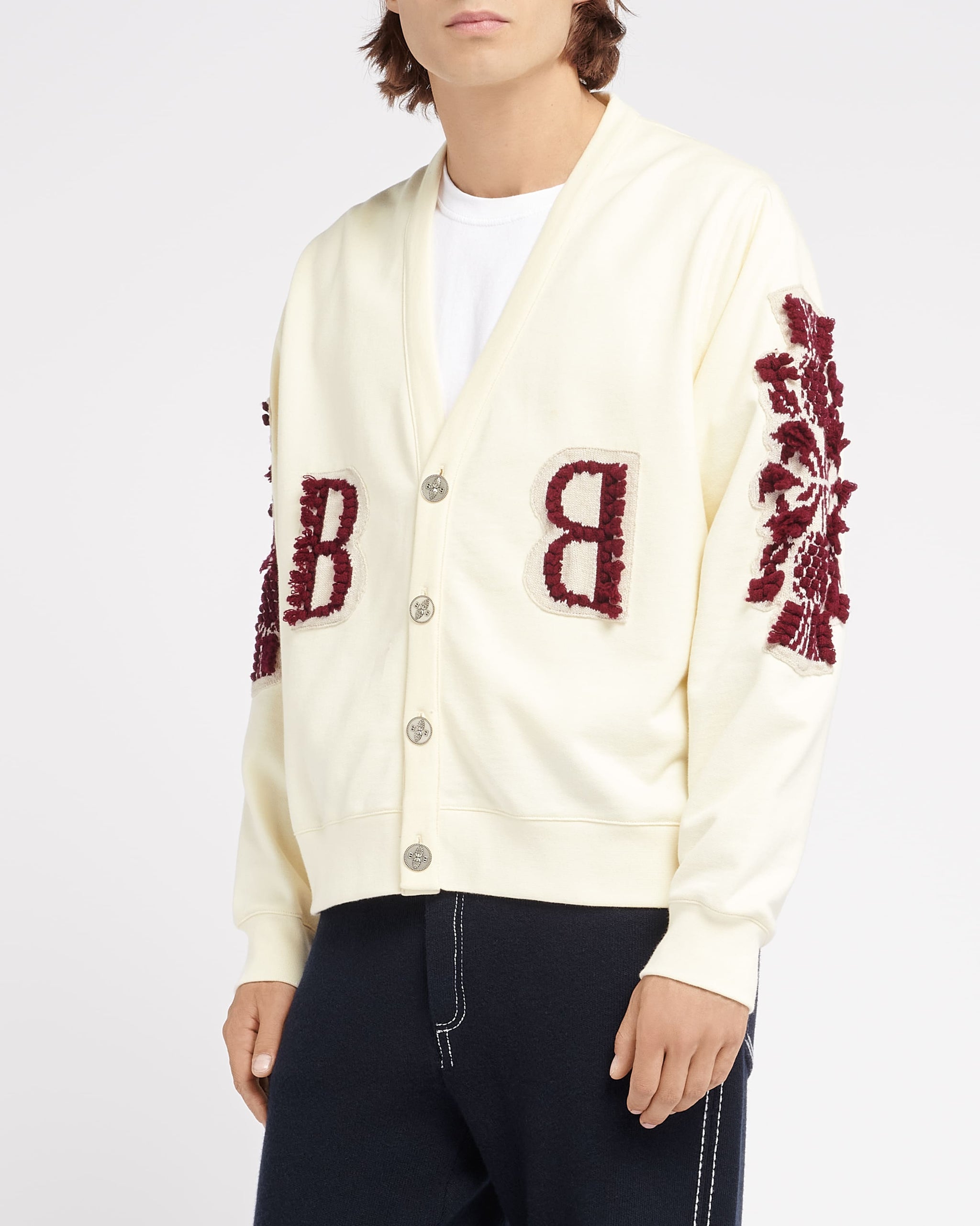 Cardigan in cotton with a cashmere B logo | Barrie - Barrie