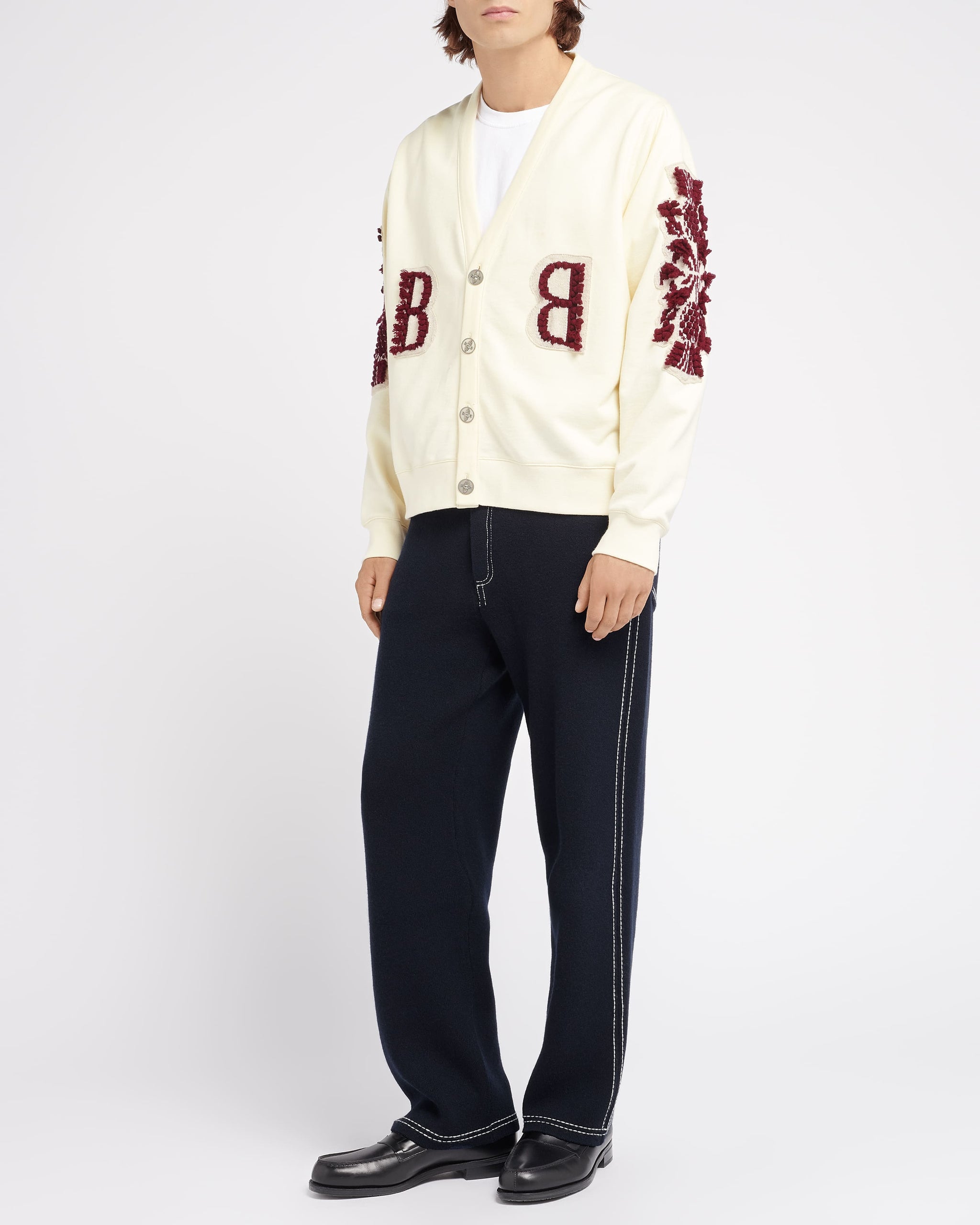 Cardigan in cotton with a cashmere B logo | Barrie - Barrie