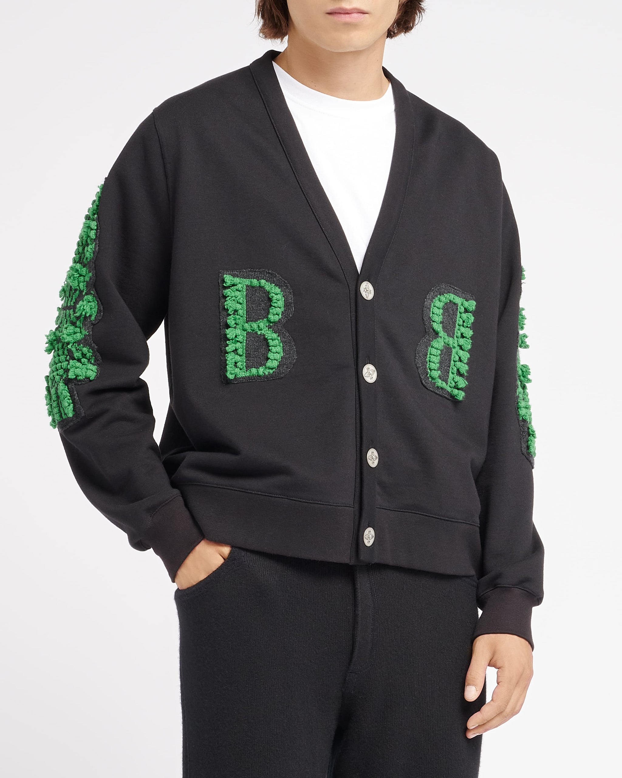 Cardigan in cotton with a cashmere B logo | Barrie - Barrie