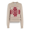 barrie Pull col rond logo 3D en cachemire