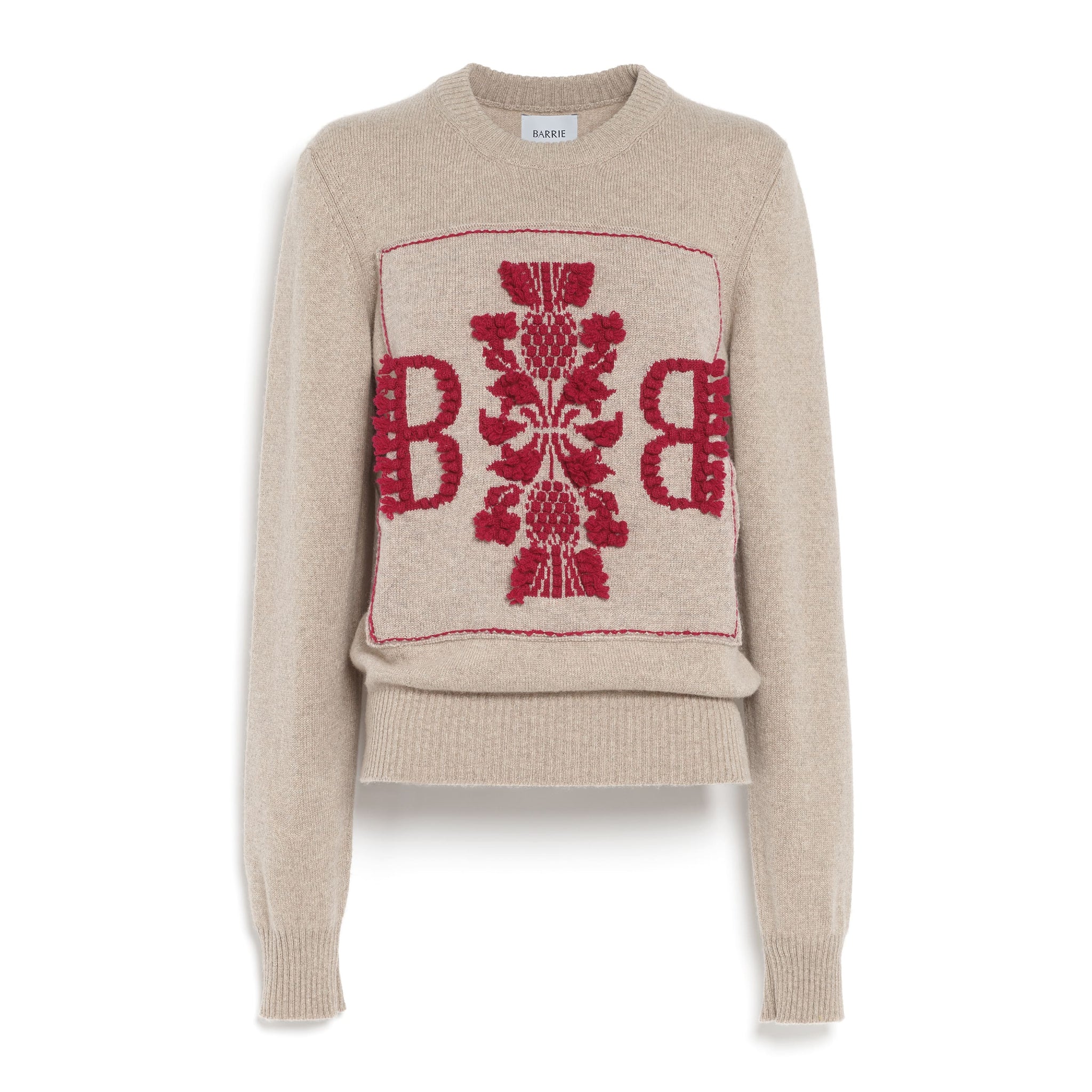 Pull col rond logo 3D en cachemire | Barrie - Barrie