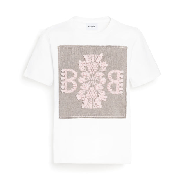 T-shirt with cashmere B logo patch | Barrie - Barrie
