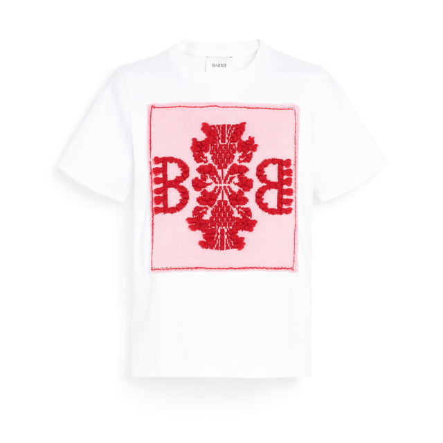 T-Shirt avec patch logo B en cachemire | Barrie - Barrie