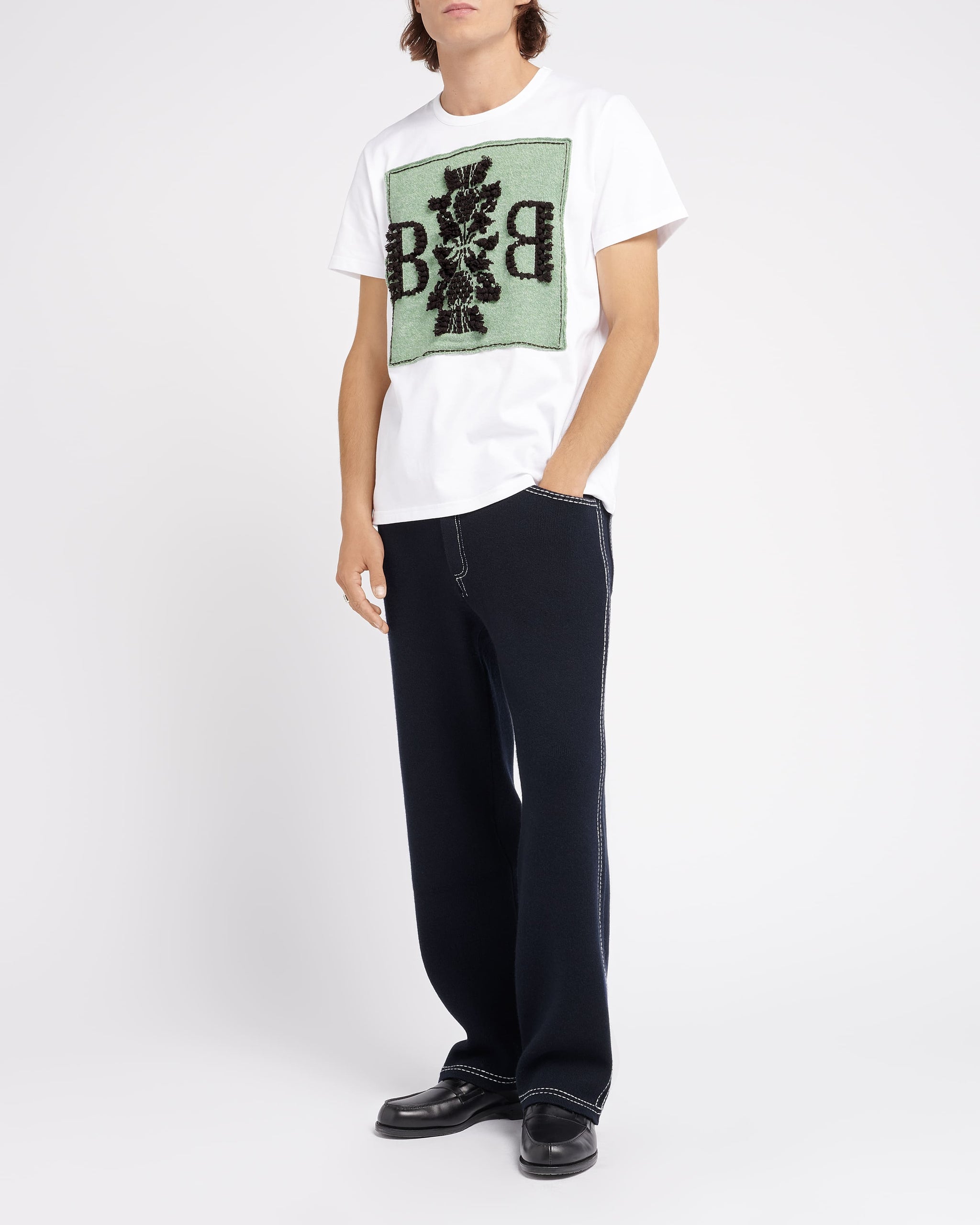 캐시미어 B 로고 패치 장식 티셔츠 | Barrie - Barrie