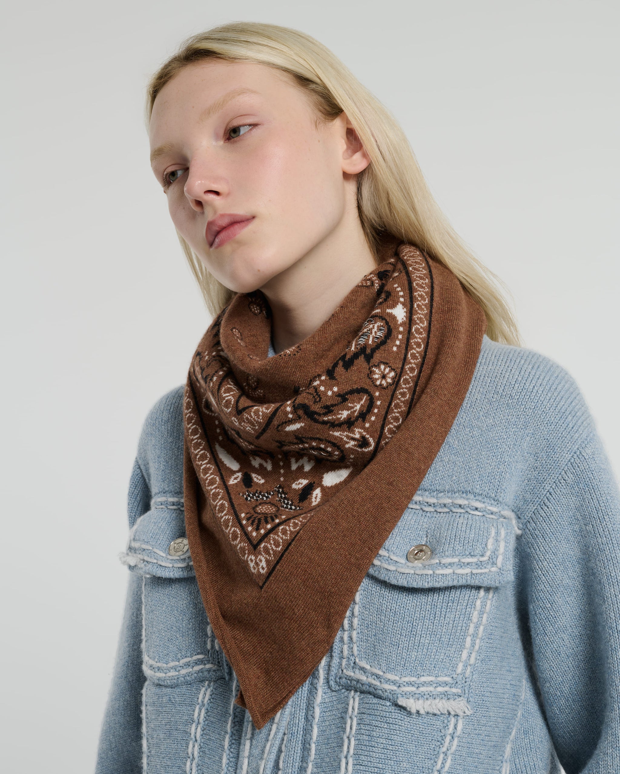 Bandana in cashmere and cotton  | Barrie - Barrie