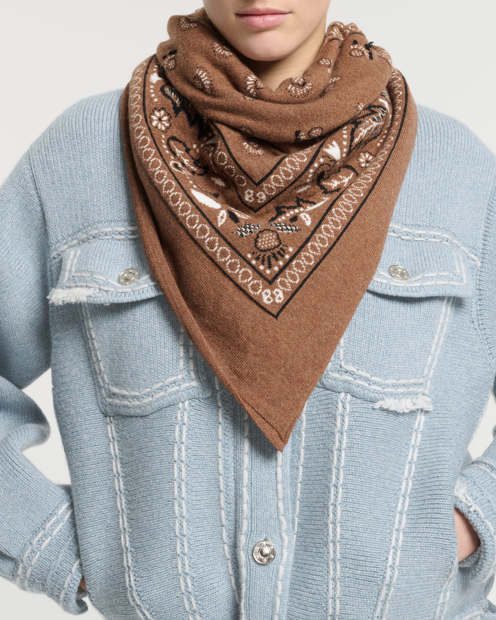 Bandana in cashmere and cotton  | Barrie - Barrie