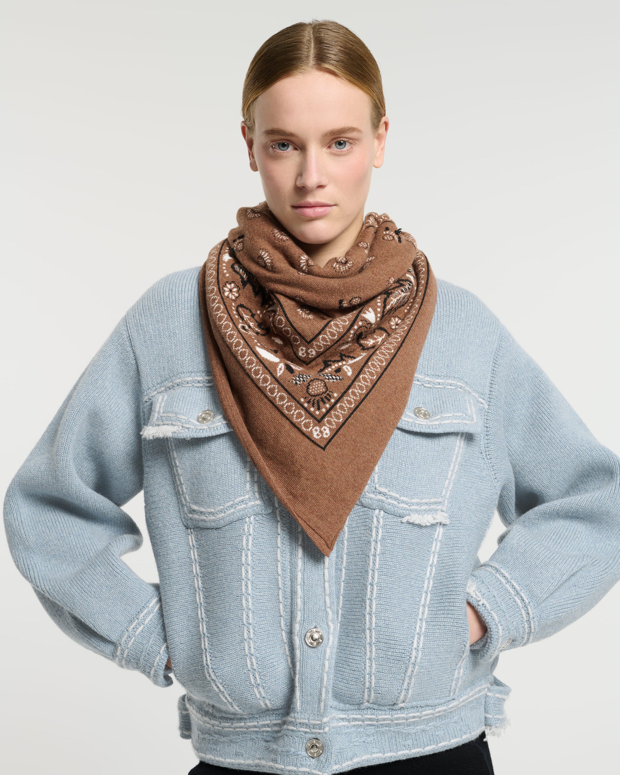 Bandana in cashmere and cotton  | Barrie - Barrie