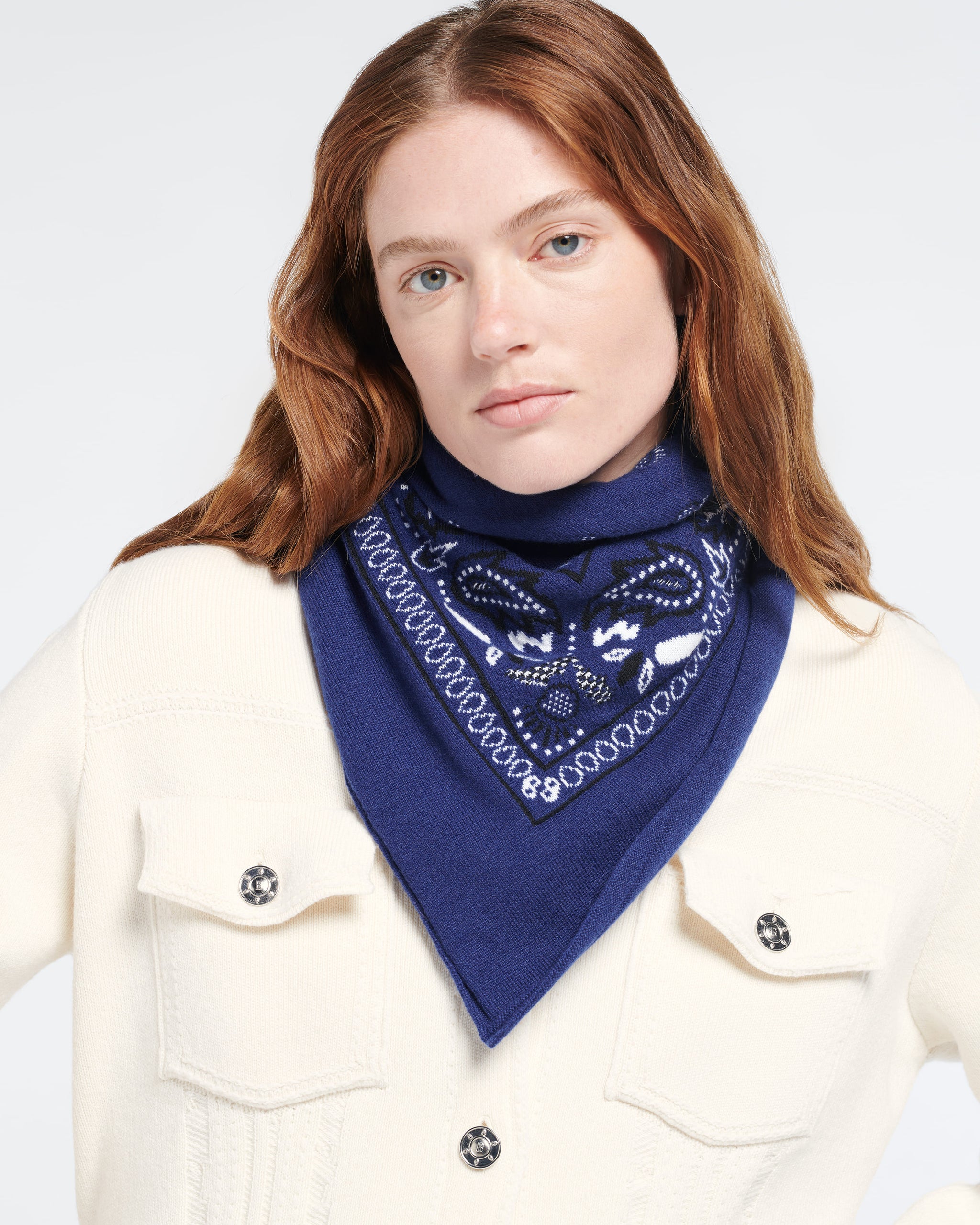 Bandana in cashmere and cotton  | Barrie - Barrie