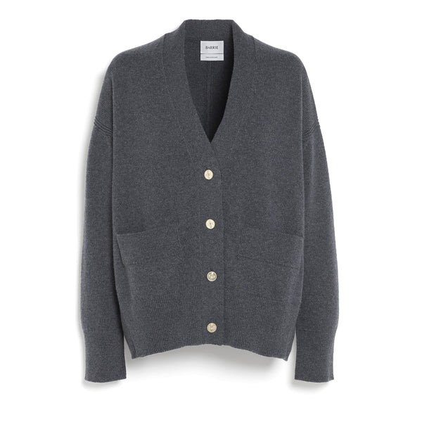 トップス SHE Tokyo Barbara Wool Cashmere gray V-neck cashmere cardigan – Barrie