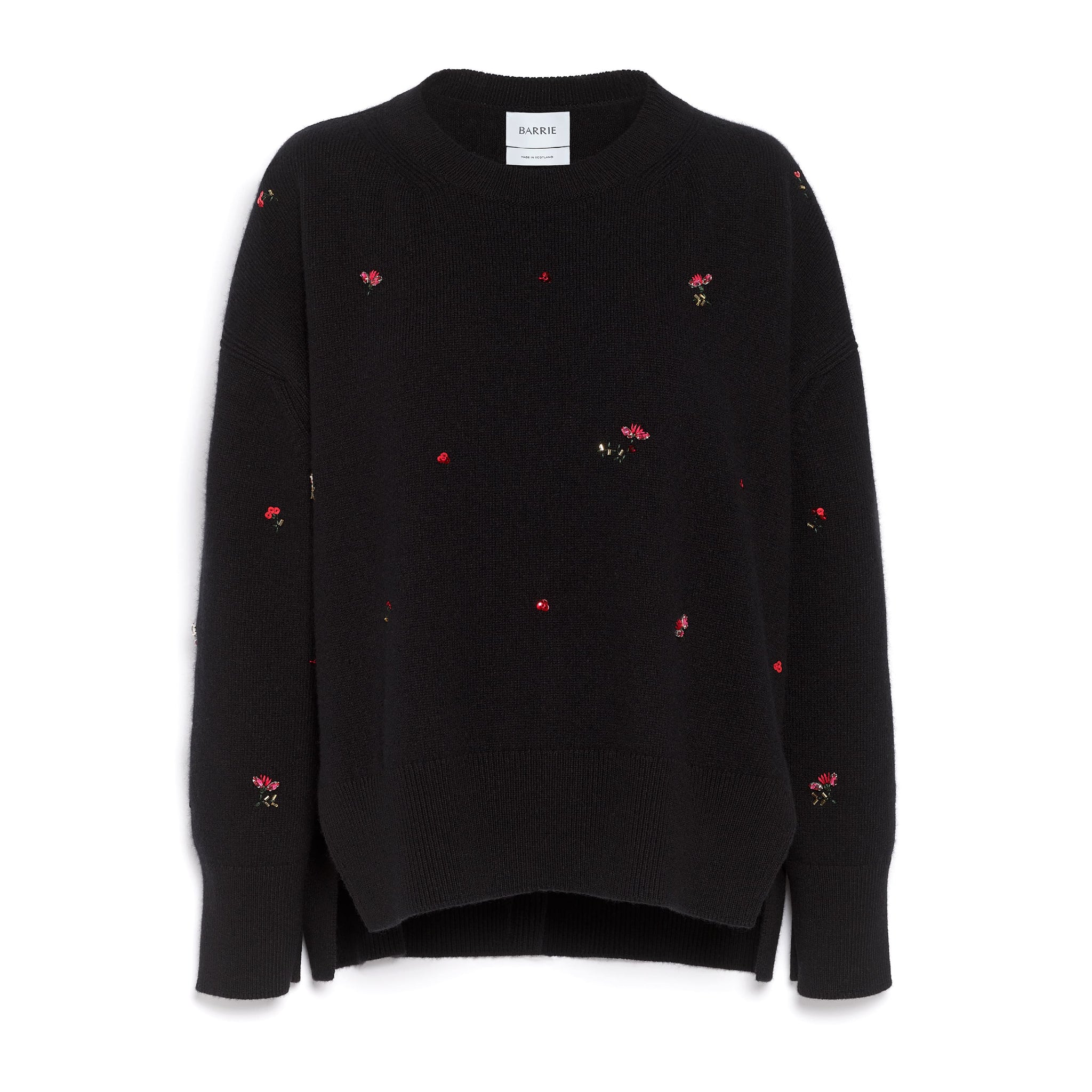 Iconic oversized jumper in cashmere with floral embroidery – Barrie.com
