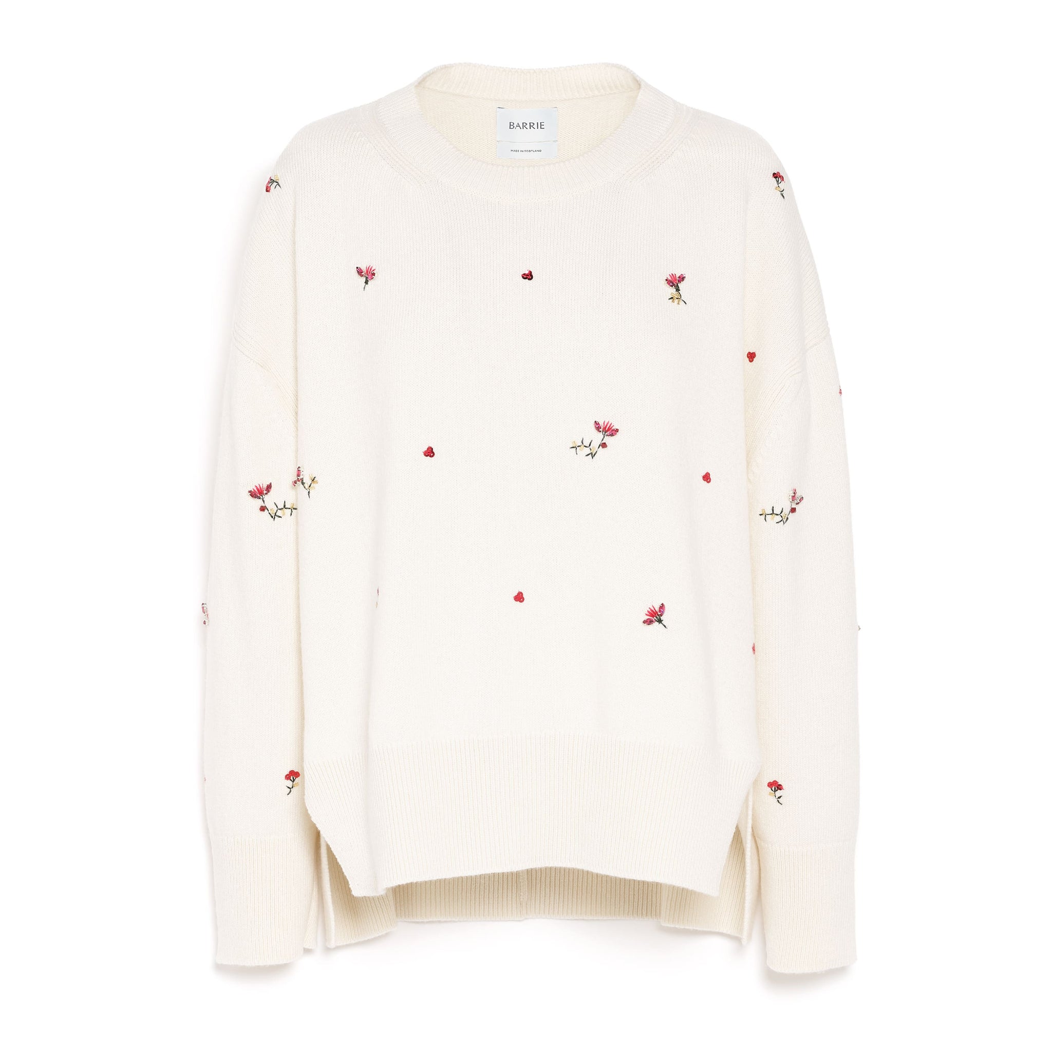 Iconic oversized jumper in cashmere with floral embroidery | Barrie - Barrie