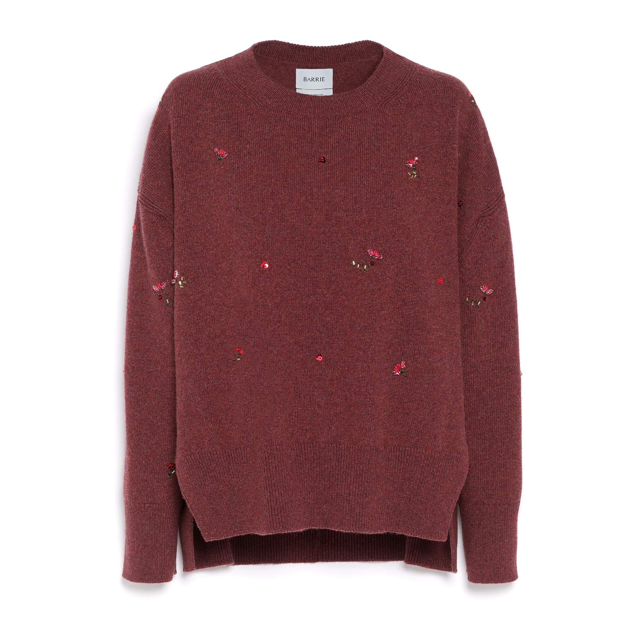 Iconic oversized jumper in cashmere with floral embroidery | Barrie - Barrie