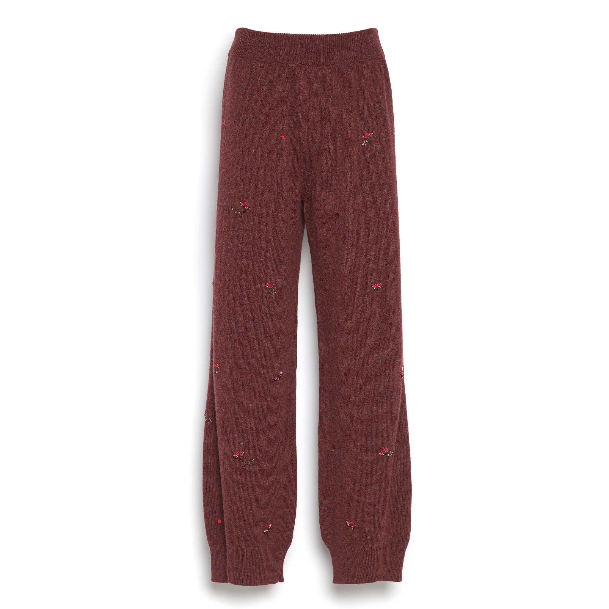 상징적인 꽃무늬 자수가 새겨진 캐시미어 팬츠 | Barrie - Barrie