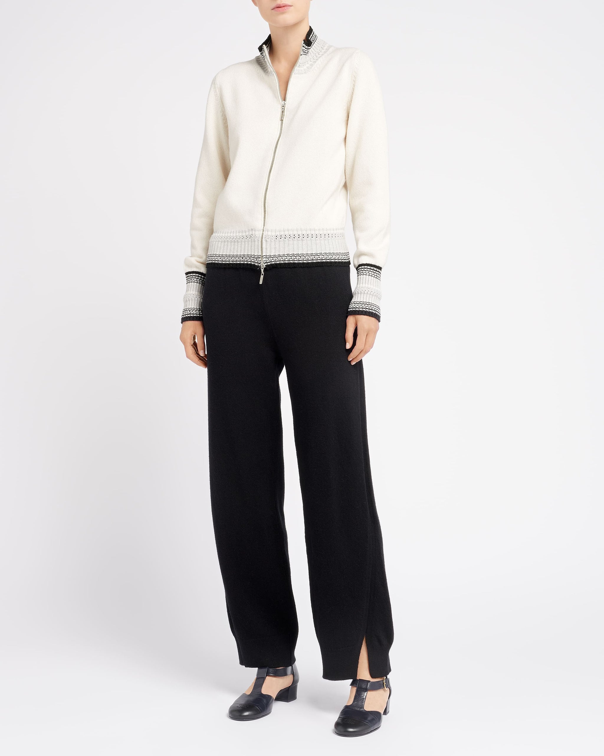 Mottled cashmere zip-up cardigan | Barrie - Barrie