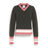 barrie Pull chiné col V en cachemire
