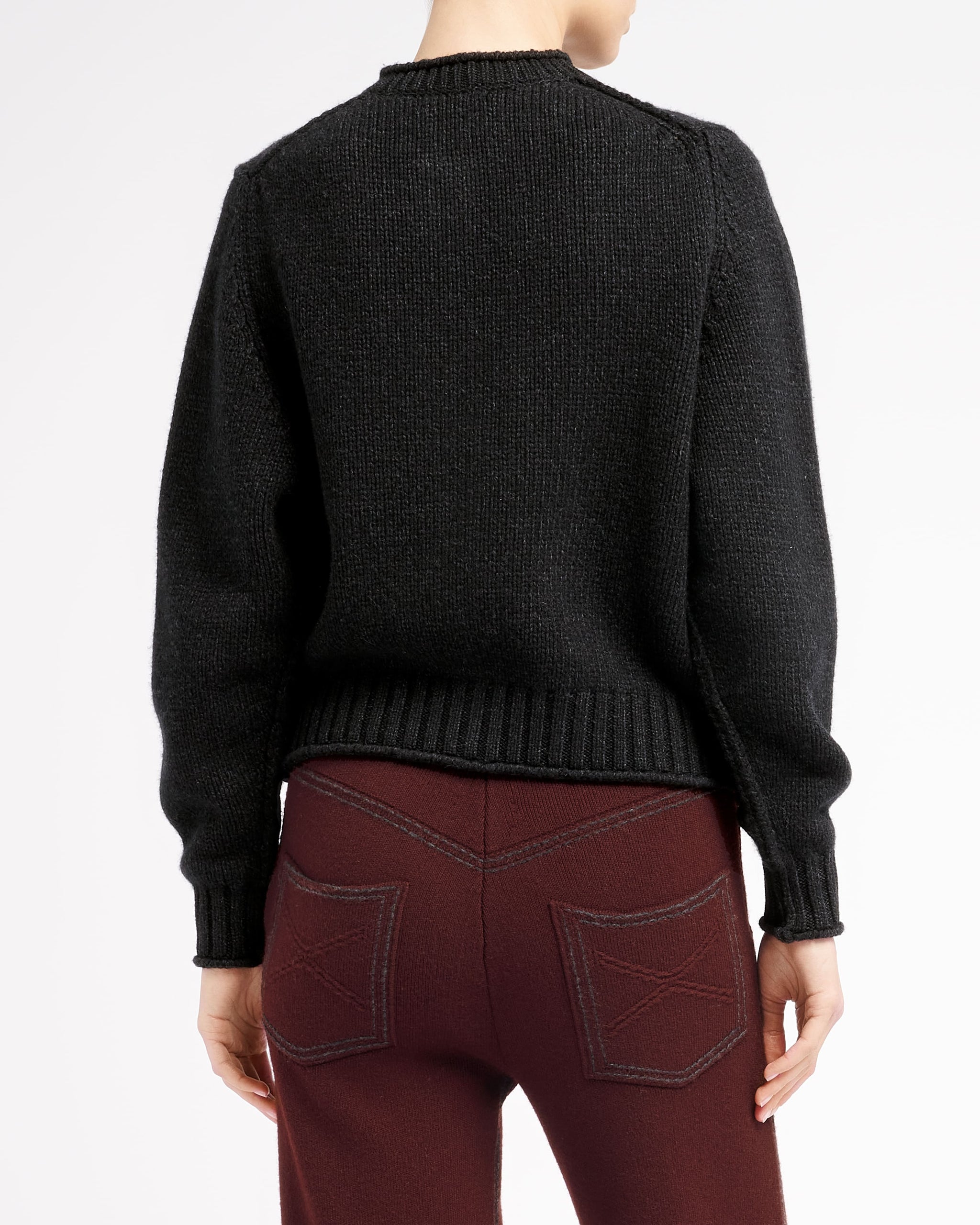 금장 버튼이 있는 두툼한 캐시미어 카디건 | Barrie - Barrie