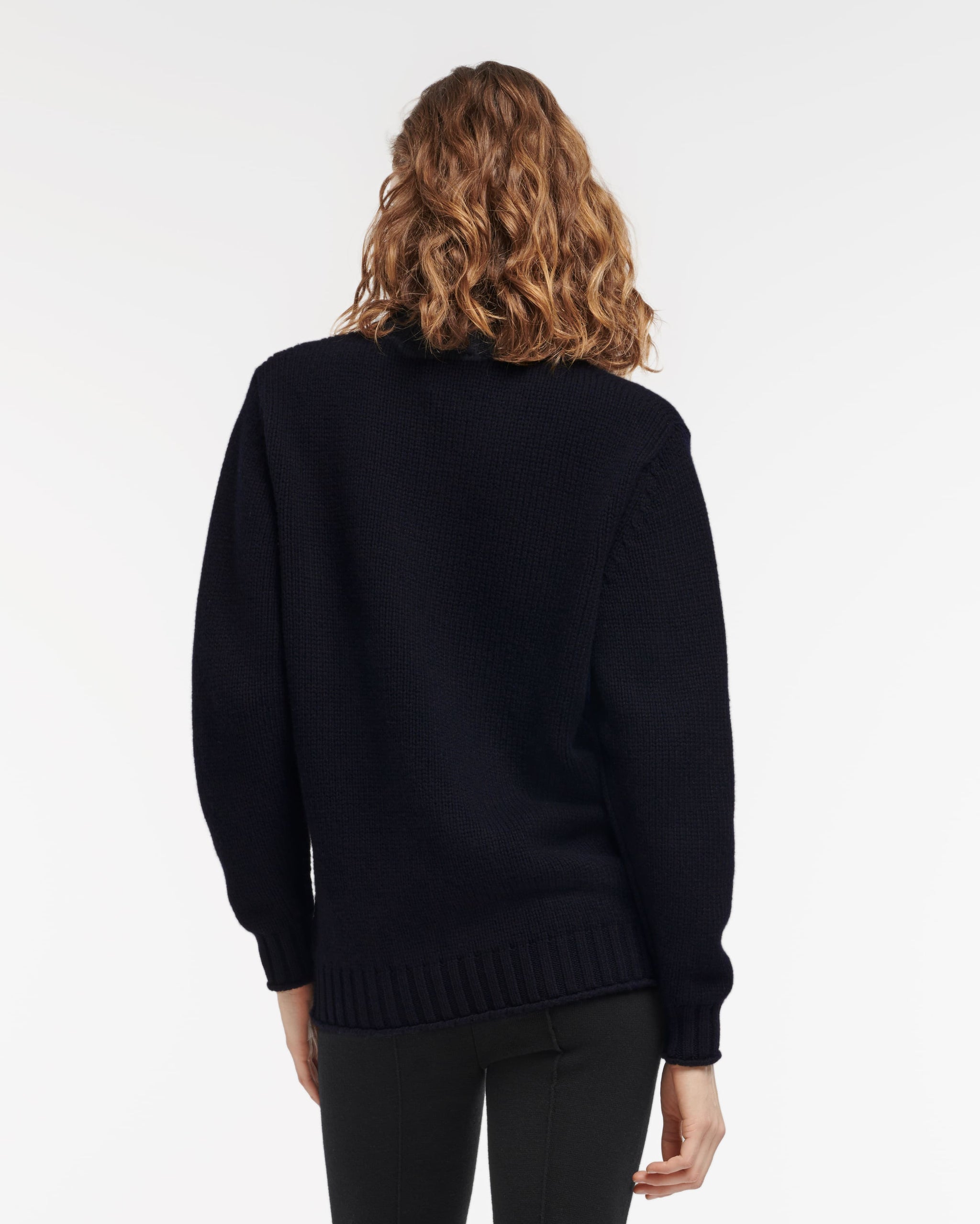Chunky cashmere jumper with polo shirt collar | Barrie + Sofia Coppola ...