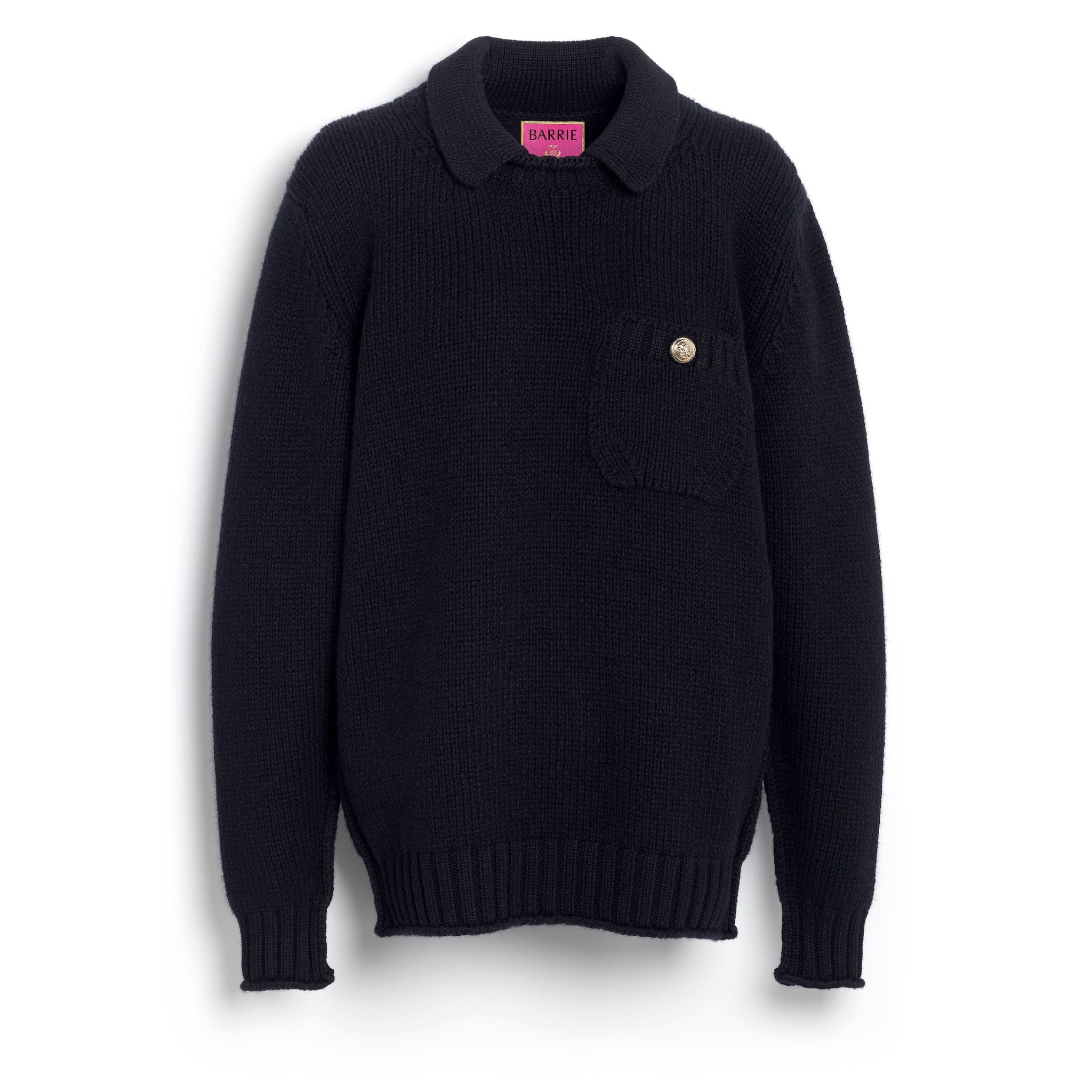 Chunky cashmere jumper with polo shirt collar | Barrie - Barrie