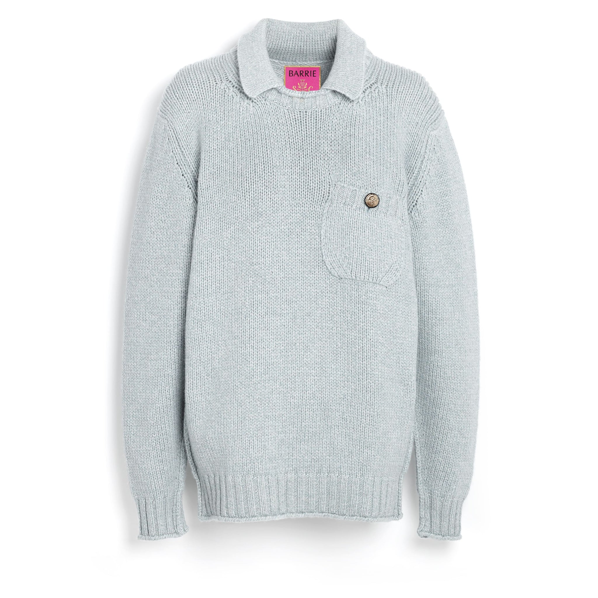 Chunky cashmere jumper with polo shirt collar | Barrie - Barrie