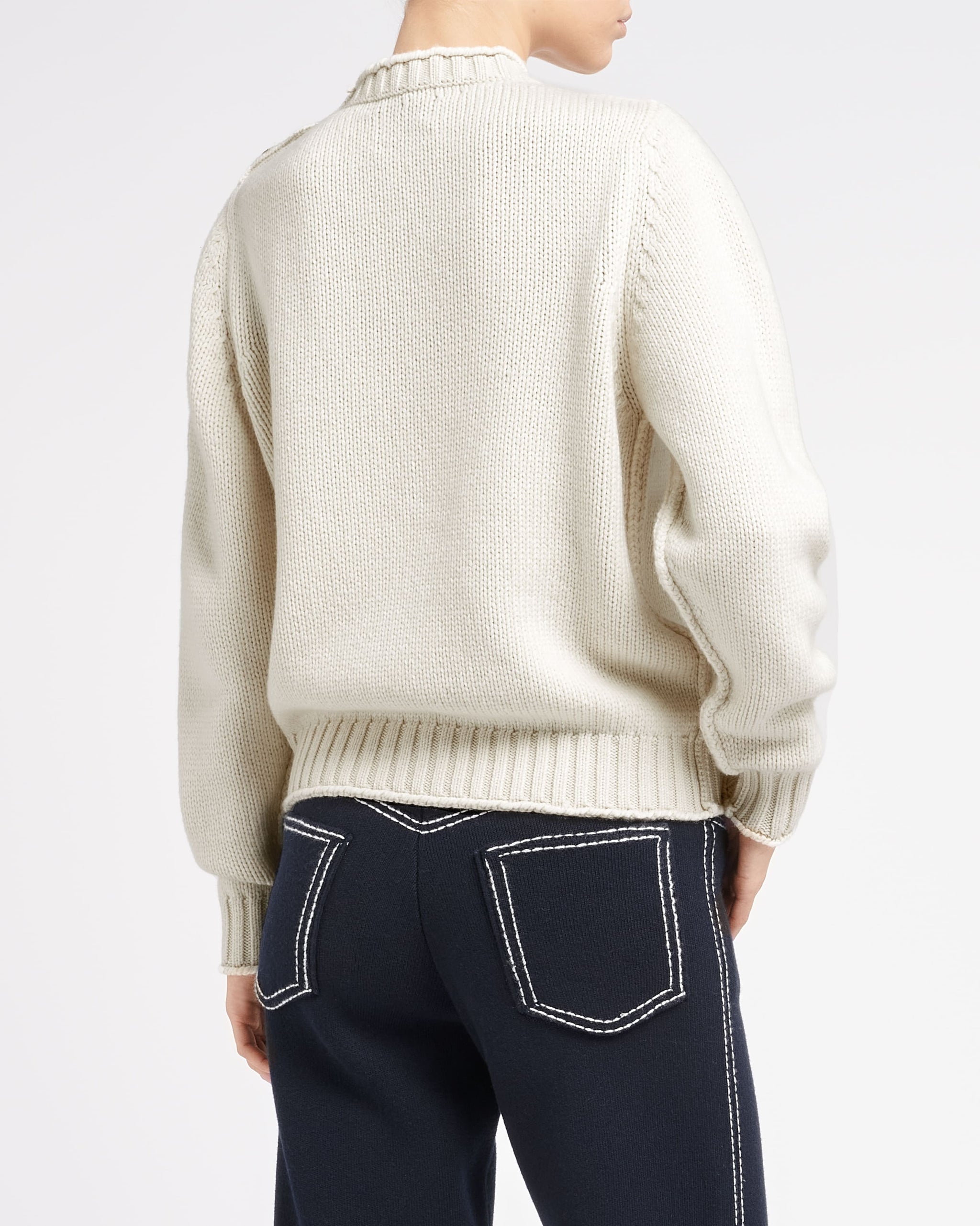 Pull épais en cachemire à boutons dorés | Barrie - Barrie