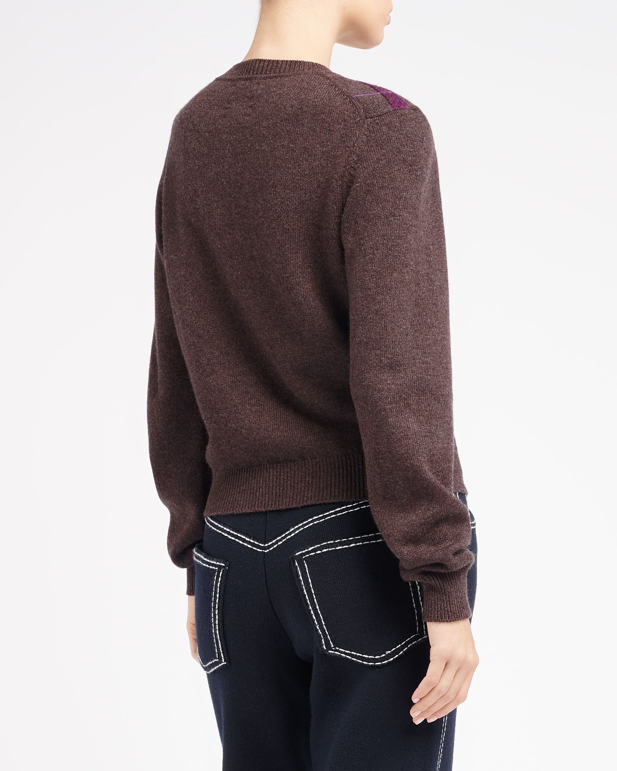 Pull en cachemire à motif tartan et logo 3D | Barrie - Barrie