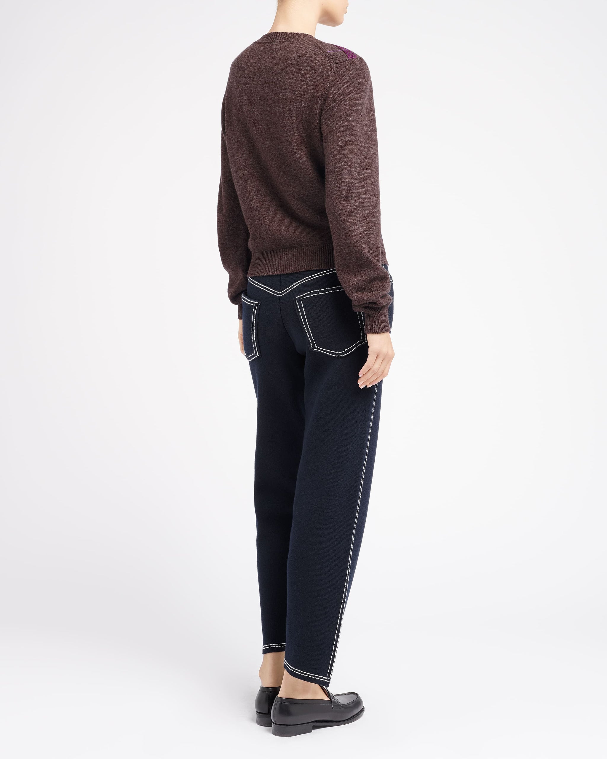 Pull en cachemire à motif tartan et logo 3D | Barrie - Barrie