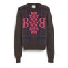 barrie Pull en cachemire à motif tartan et logo 3D