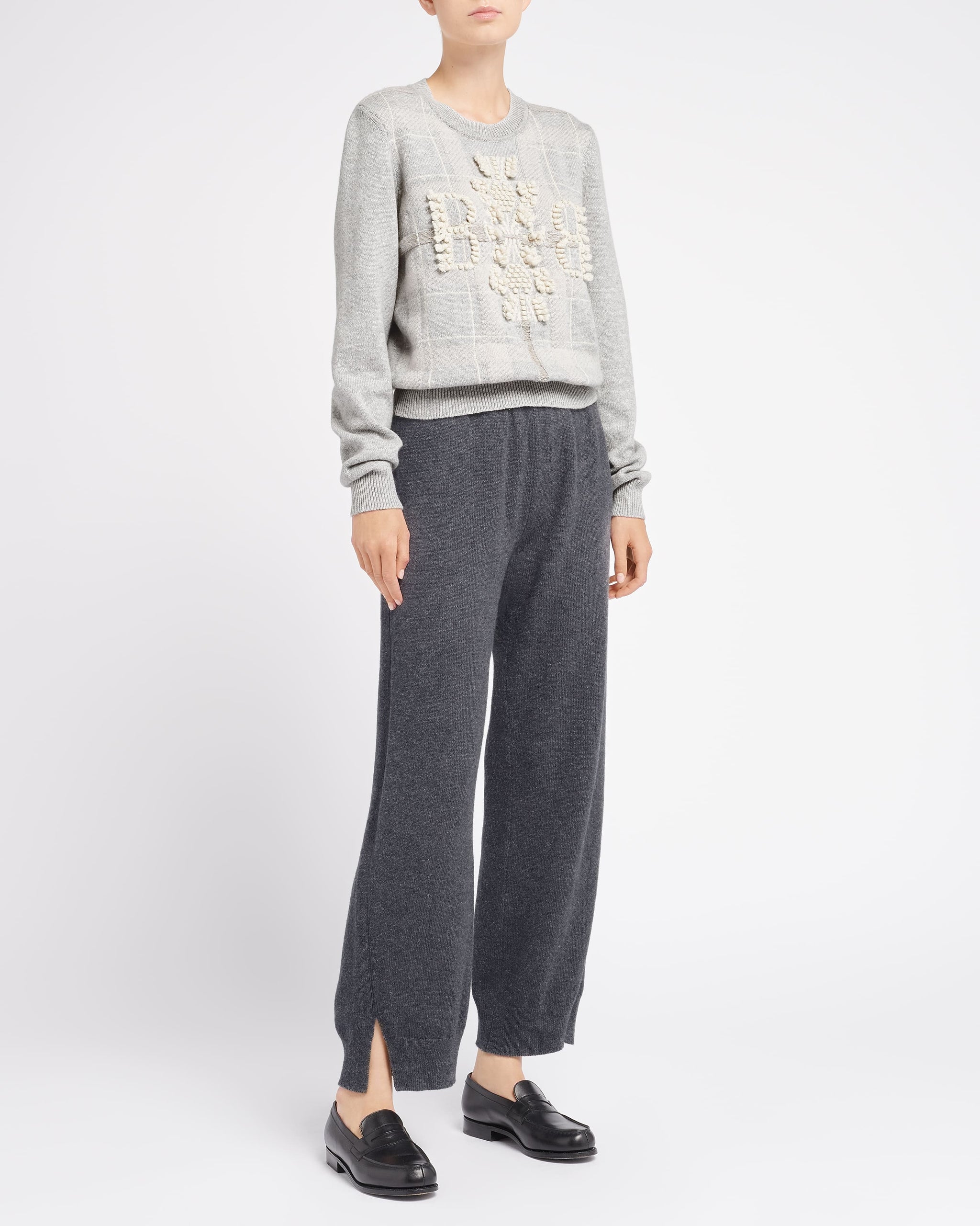 Pull en cachemire à motif tartan et logo 3D | Barrie - Barrie